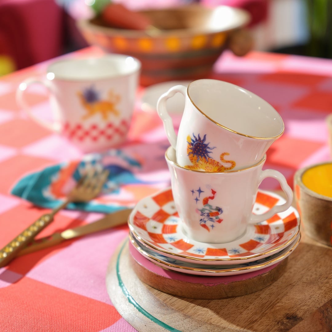 Emet Porselen Kahve Seti 80 Ml Renkli