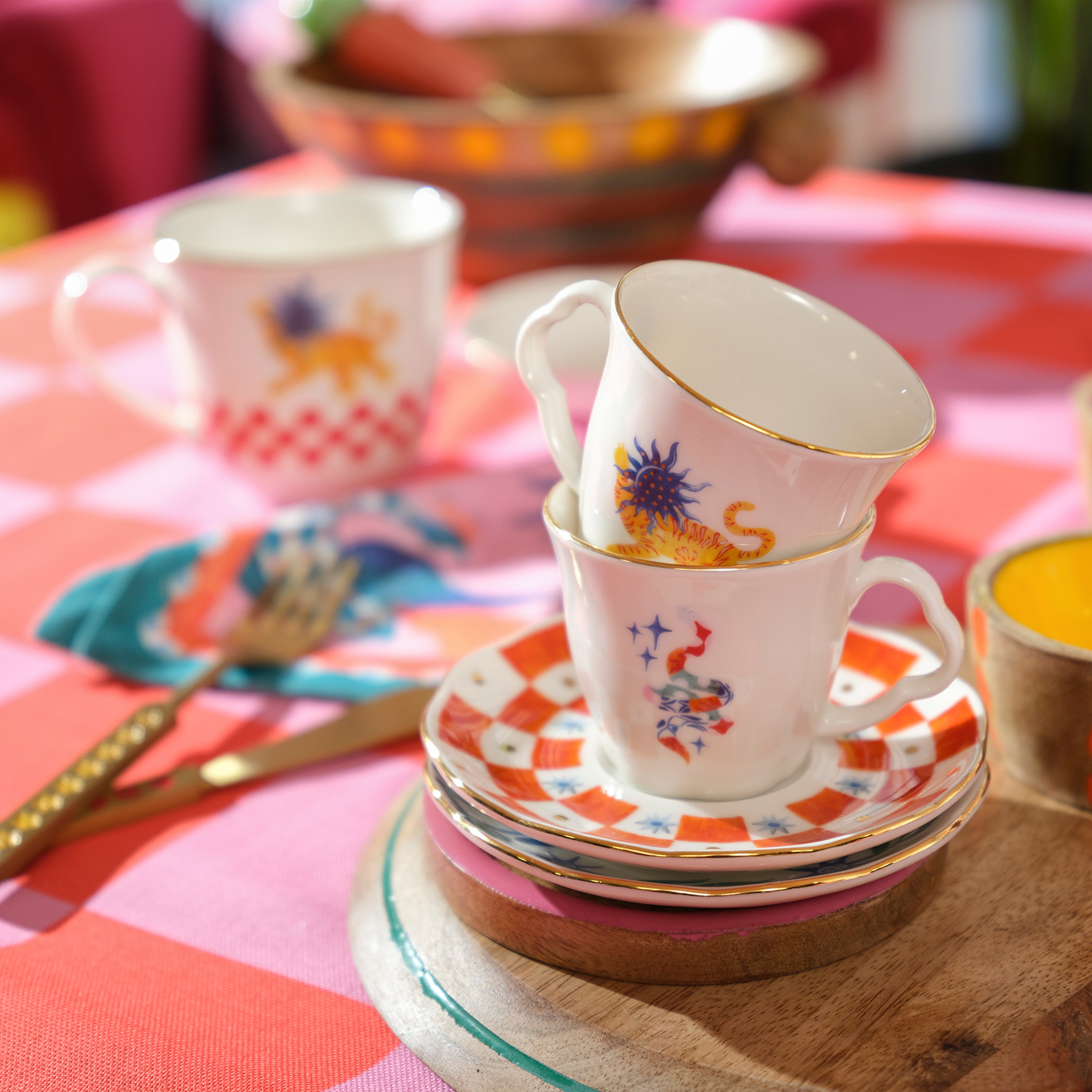 Emet Porselen Kahve Seti 80 Ml Renkli