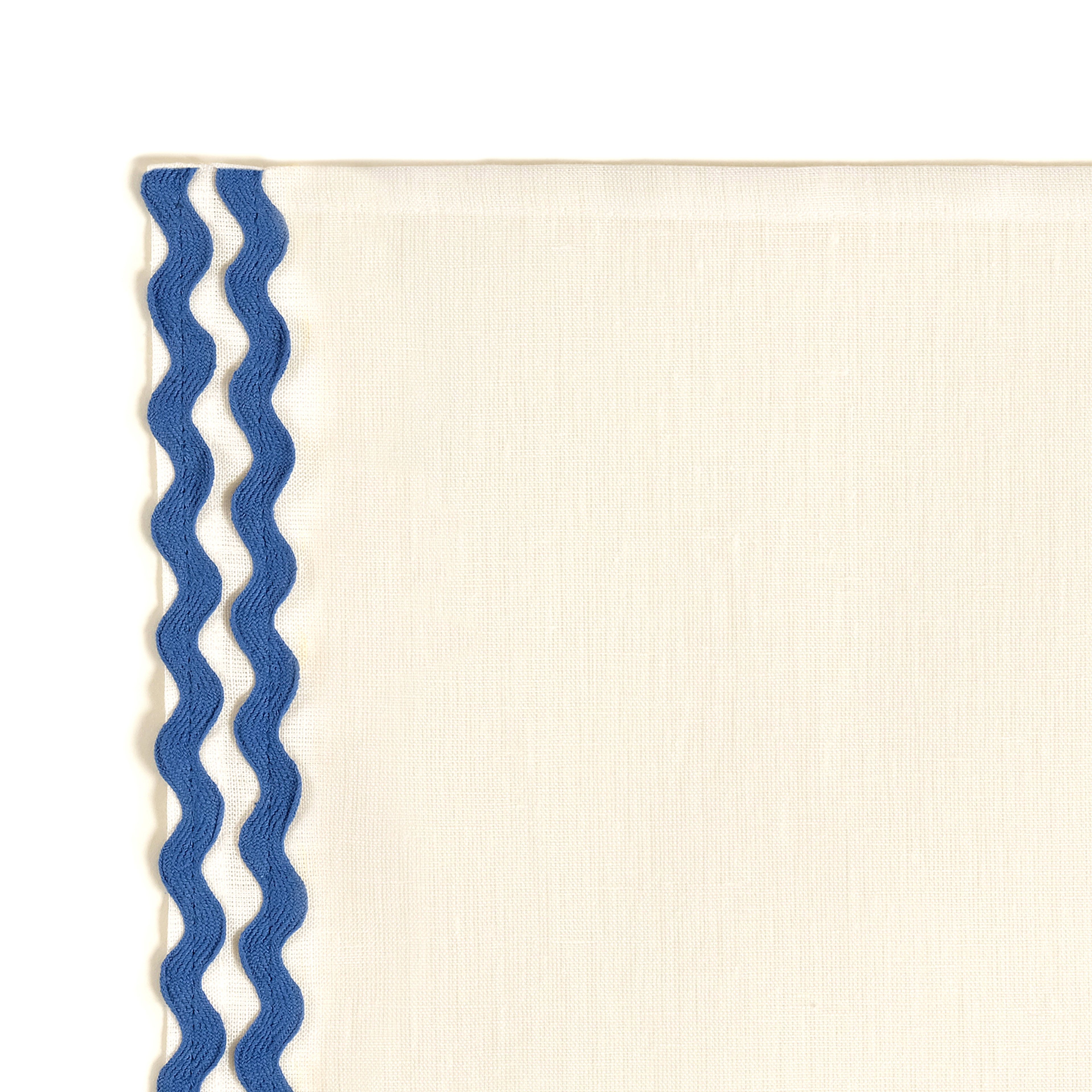 Nilüfer Su Taşı Nakışlı Keten Amerikan Servis 35x50 Cm Mavi