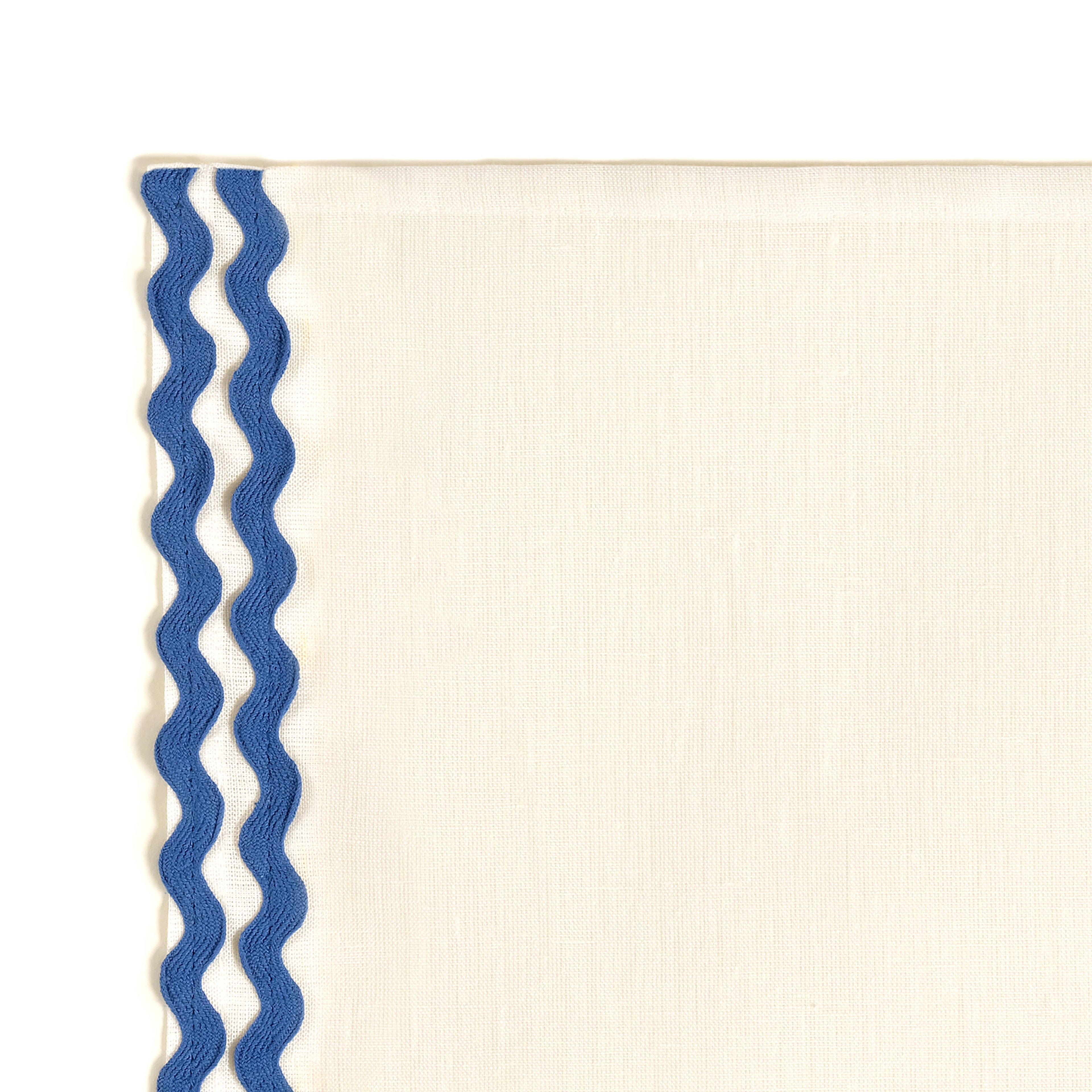 Nilüfer Su Taşı Nakışlı Keten Peçete 45x45 Cm Mavi