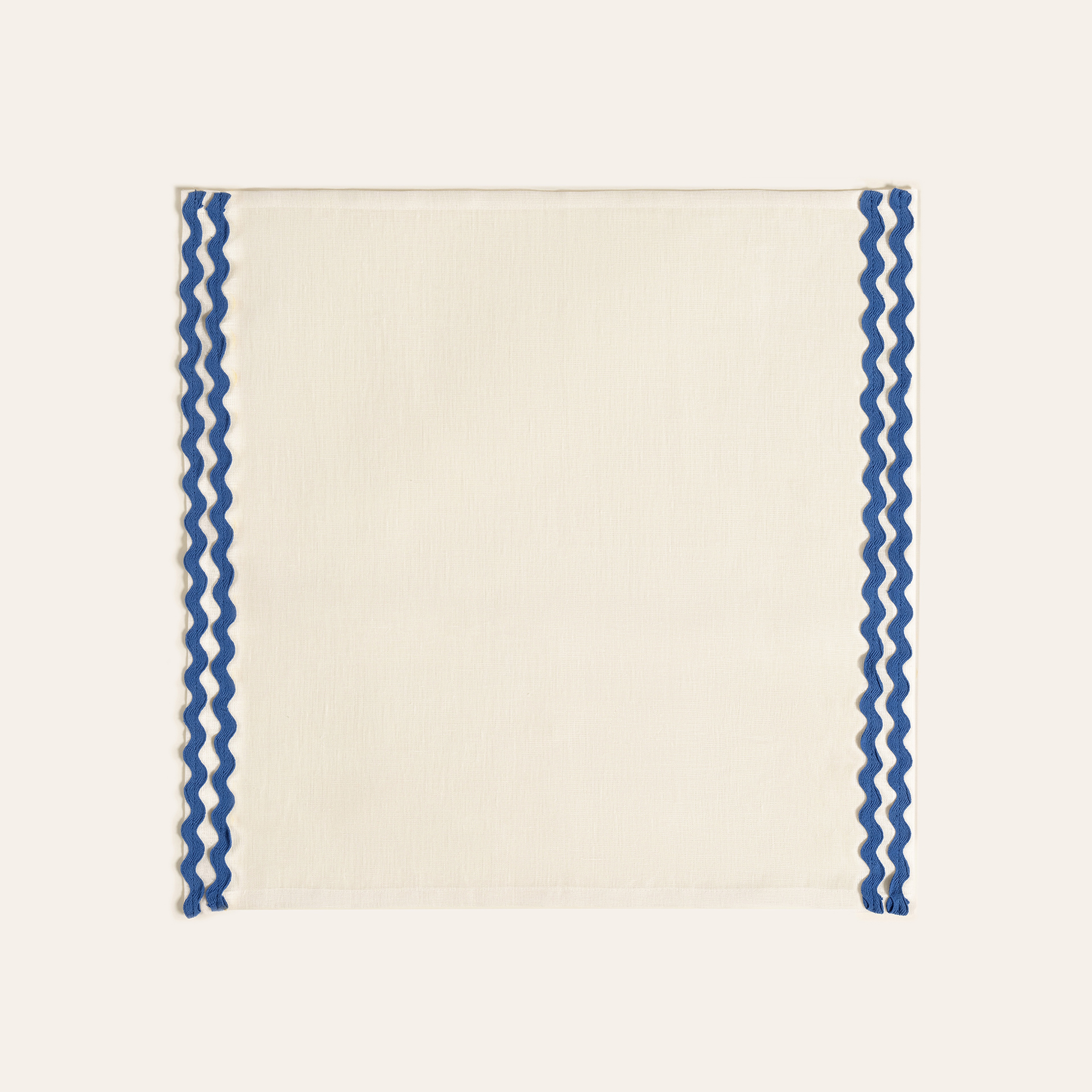 Nilüfer Su Taşı Nakışlı Keten Peçete 45x45 Cm Mavi