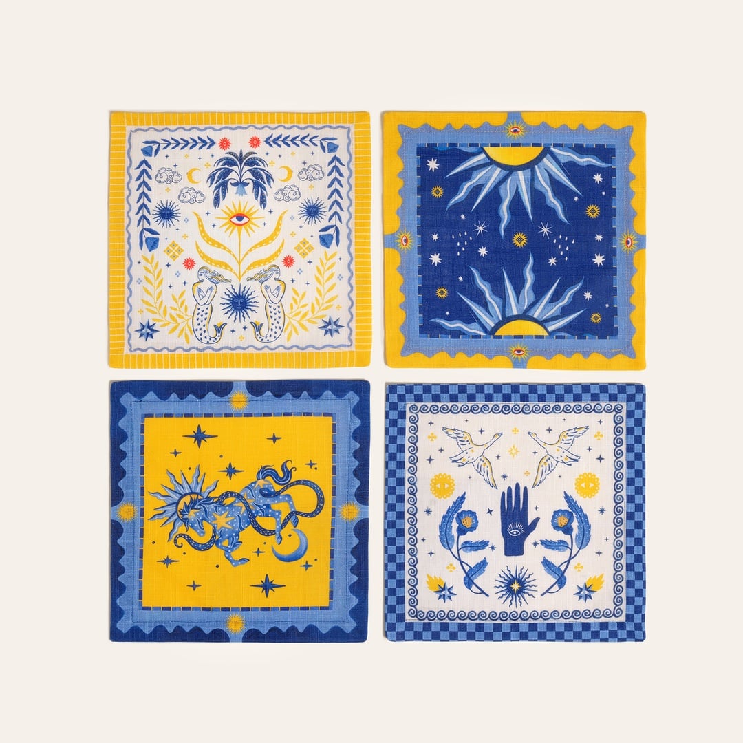 Nilüfer Dijital Baskılı Pamuk Peçete 25x25 Cm Renkli