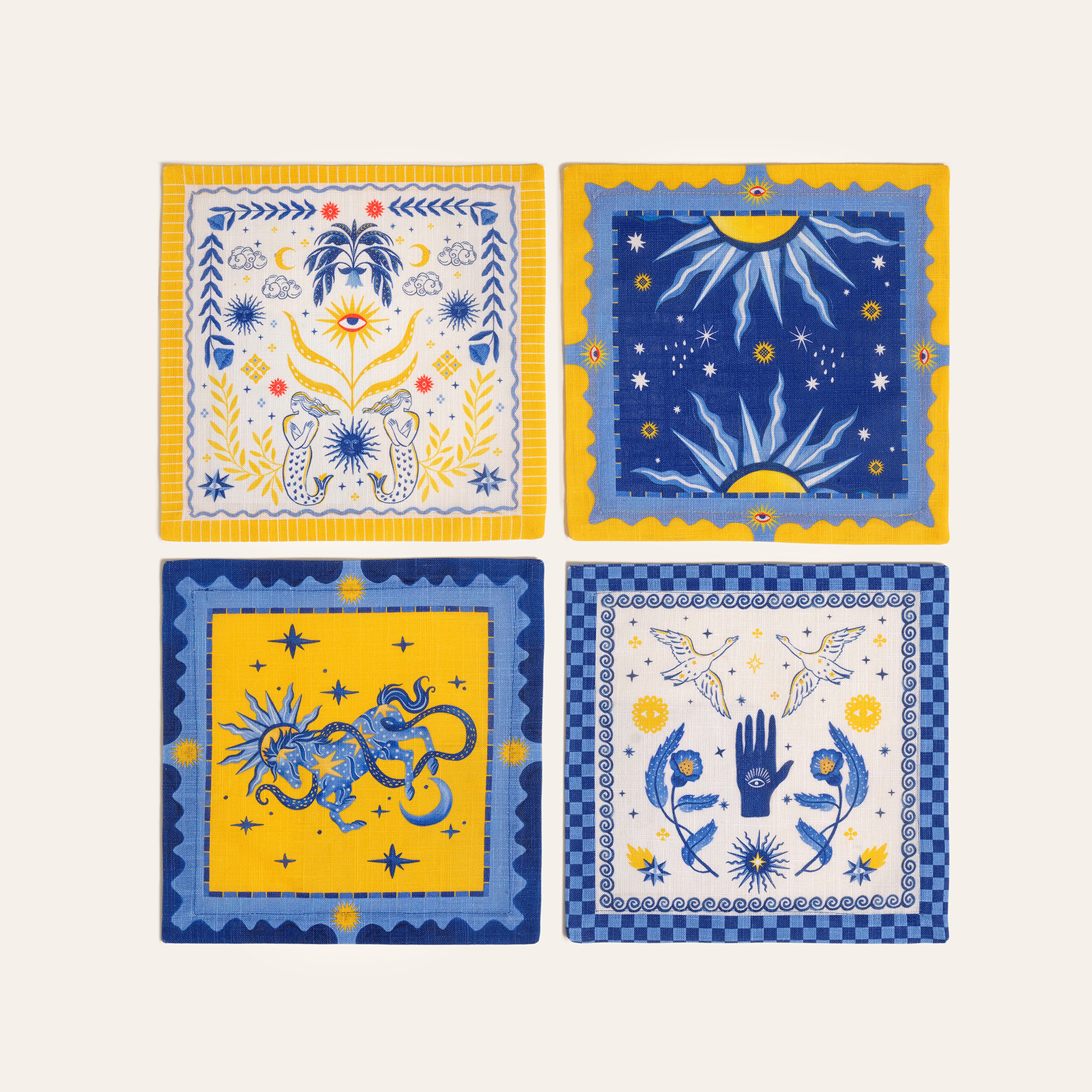 Nilüfer Dijital Baskılı Pamuk Peçete 25x25 Cm Renkli