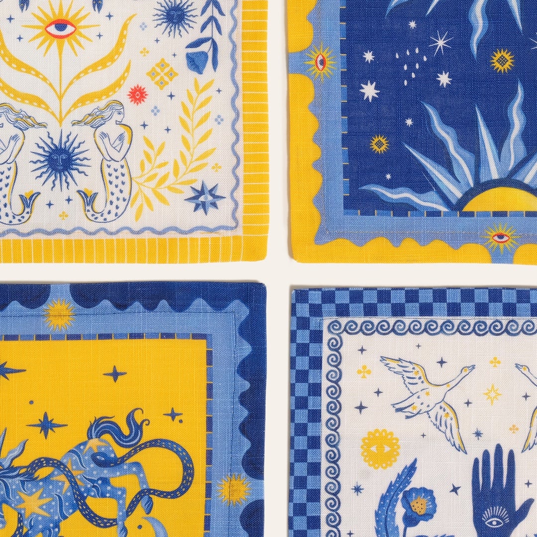 Nilüfer Dijital Baskılı Pamuk Peçete 25x25 Cm Renkli