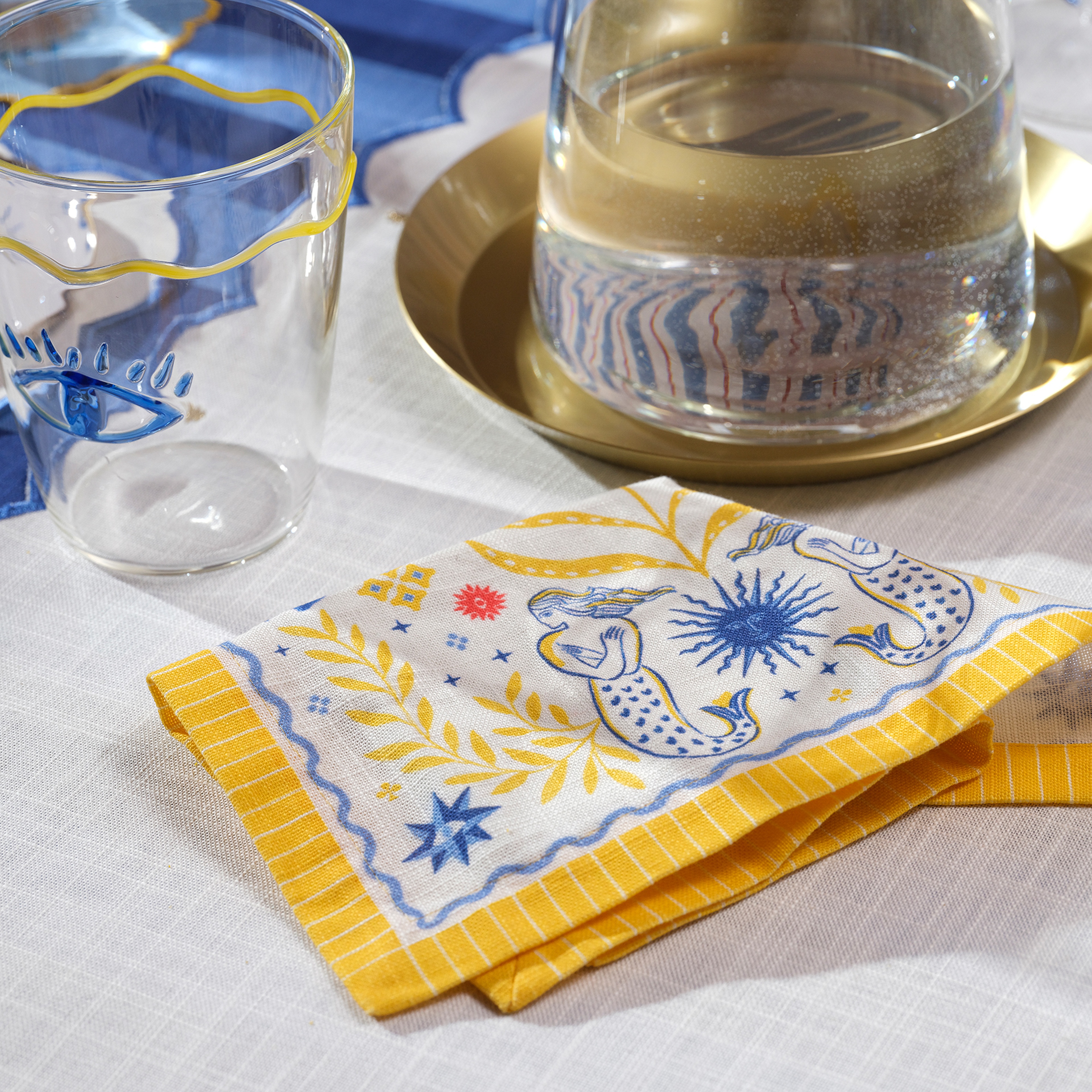 Nilüfer Dijital Baskılı Pamuk Peçete 25x25 Cm Renkli