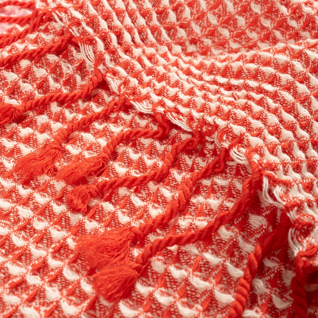 Baklan Waffle Pamuk Pamuklu Peştamal 90x170 Cm Kırmızı - Pembe