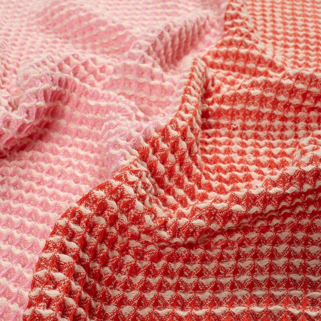 Baklan Waffle Pamuk Pamuklu Peştamal 90x170 Cm Kırmızı - Pembe