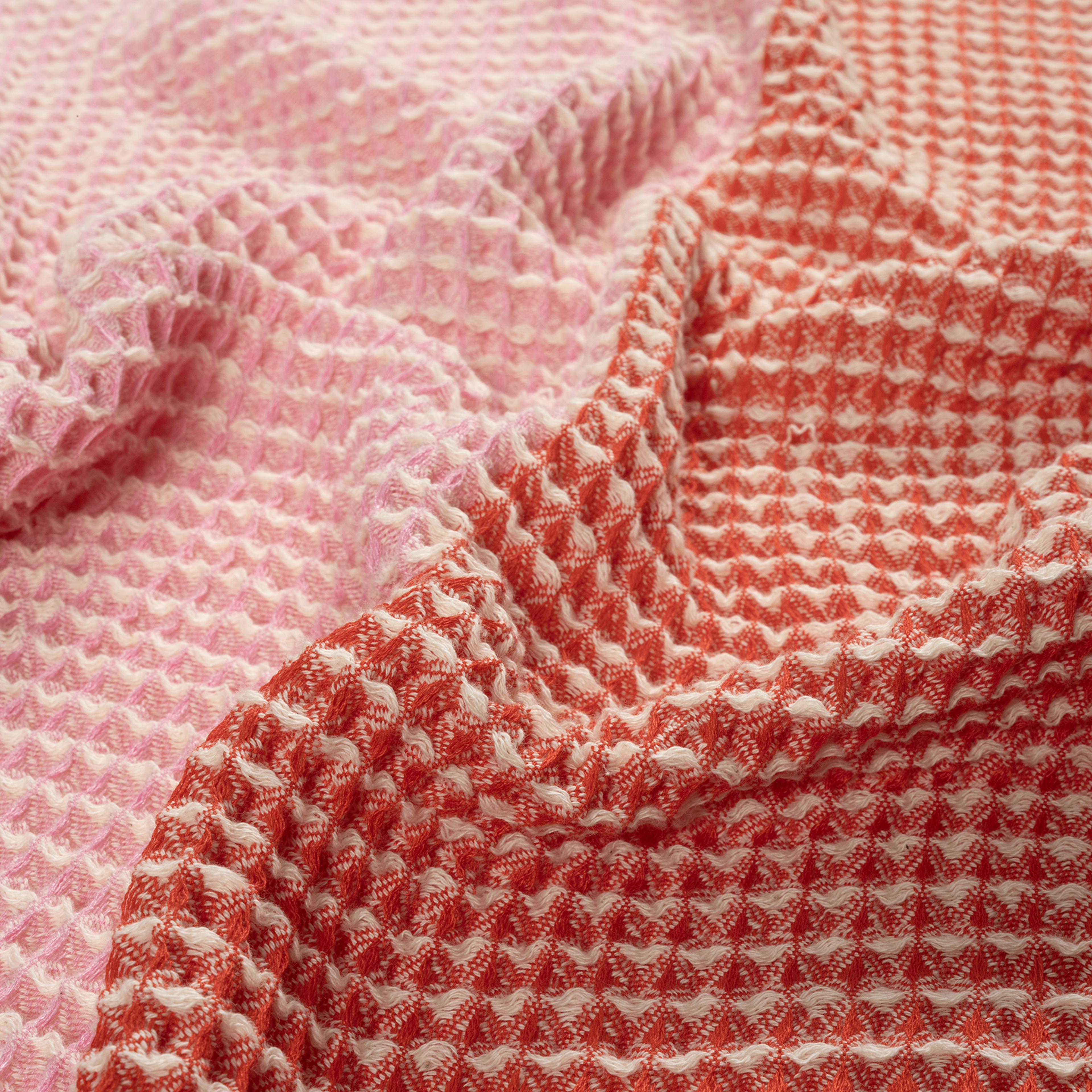 Baklan Waffle Pamuk Pamuklu Peştamal 90x170 Cm Kırmızı - Pembe