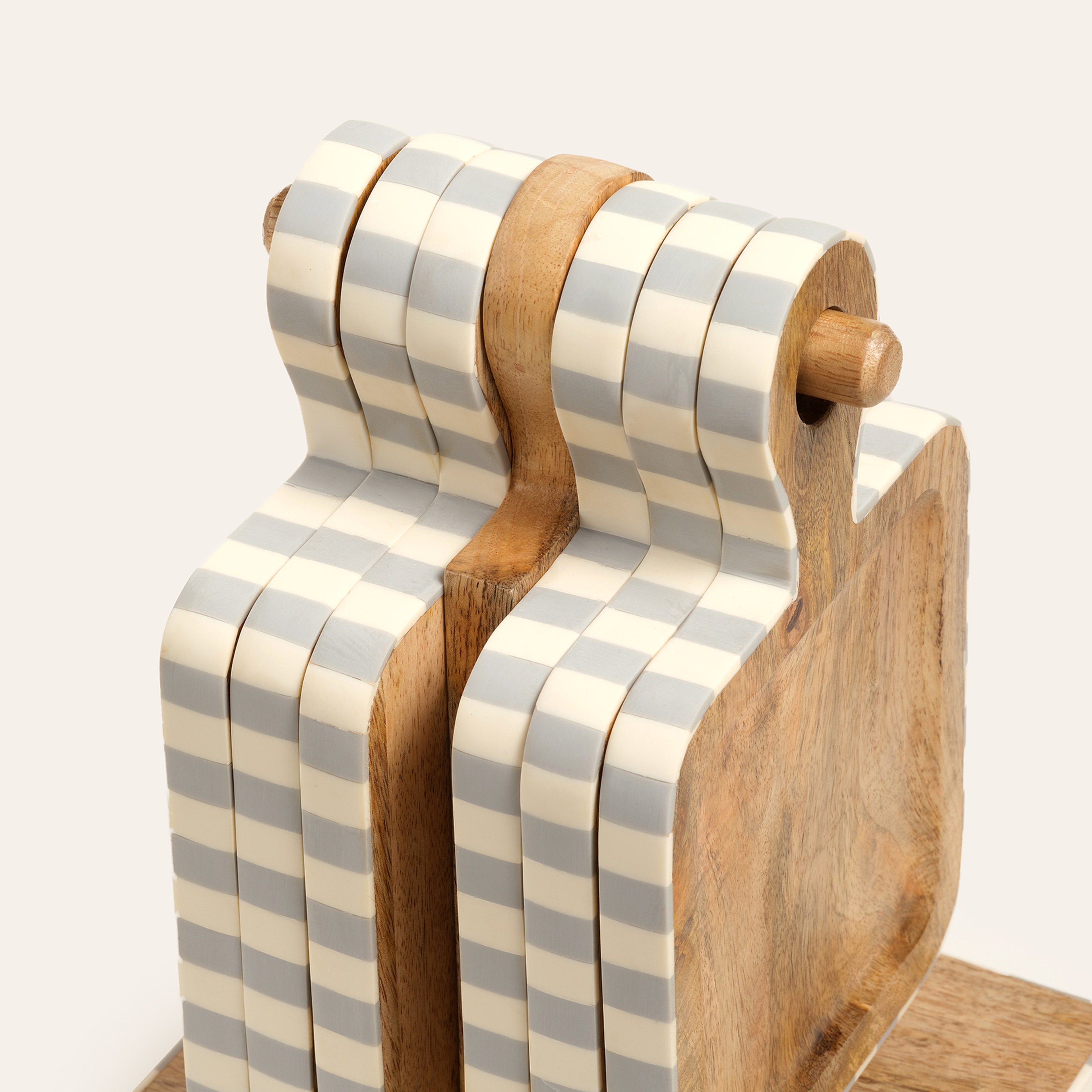 Nohar Mango Ağacı Sunum Tahtası 17x16x23 Cm Natural - Grı