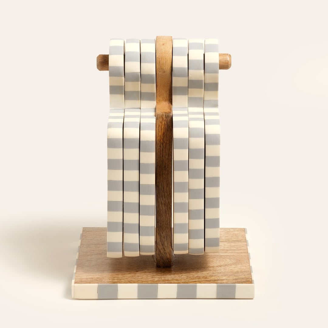 Nohar Mango Ağacı Sunum Tahtası 17x16x23 Cm Natural - Grı