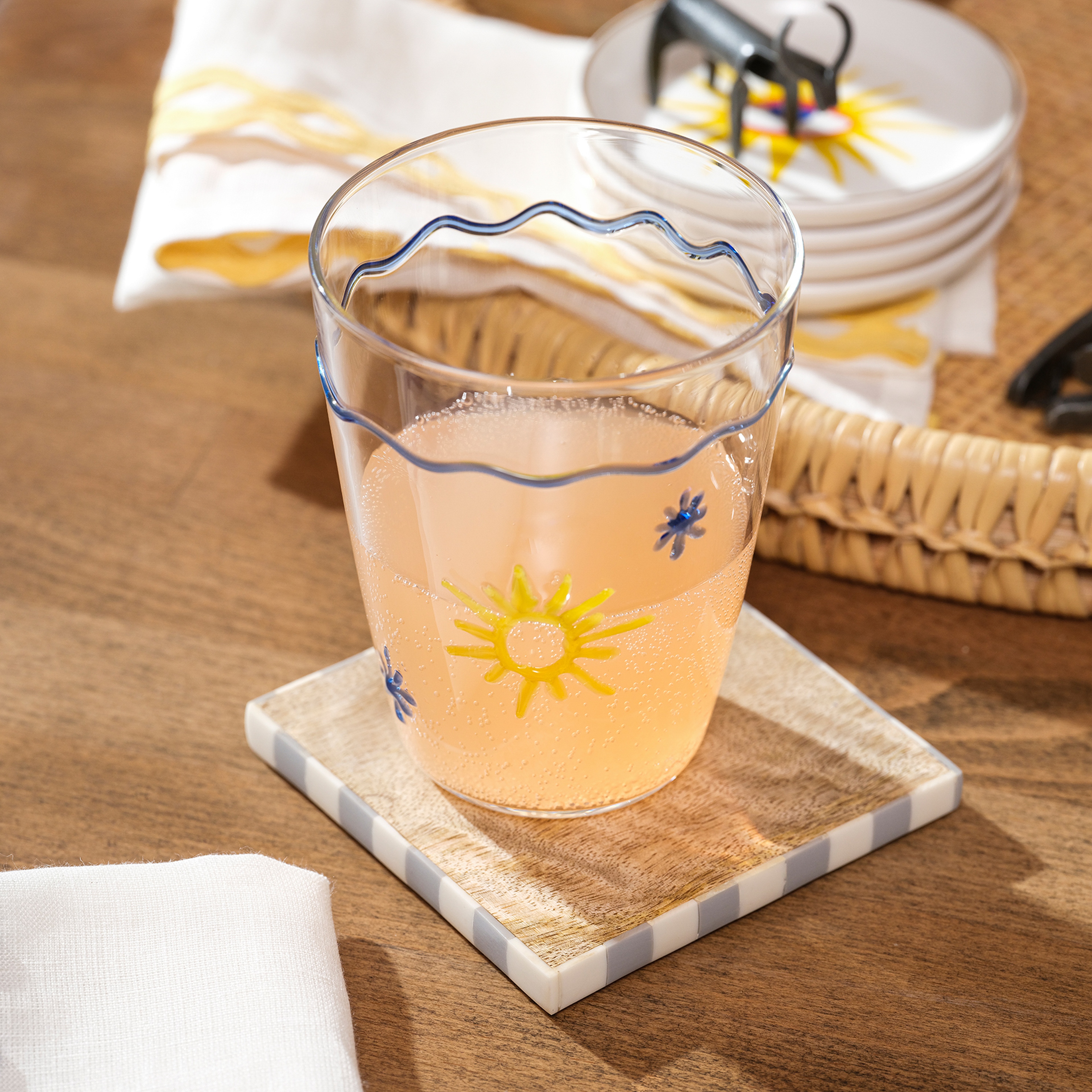 Nohar Mango Ağacı Bardak Altlığı 10x10x4 Cm Natural - Grı