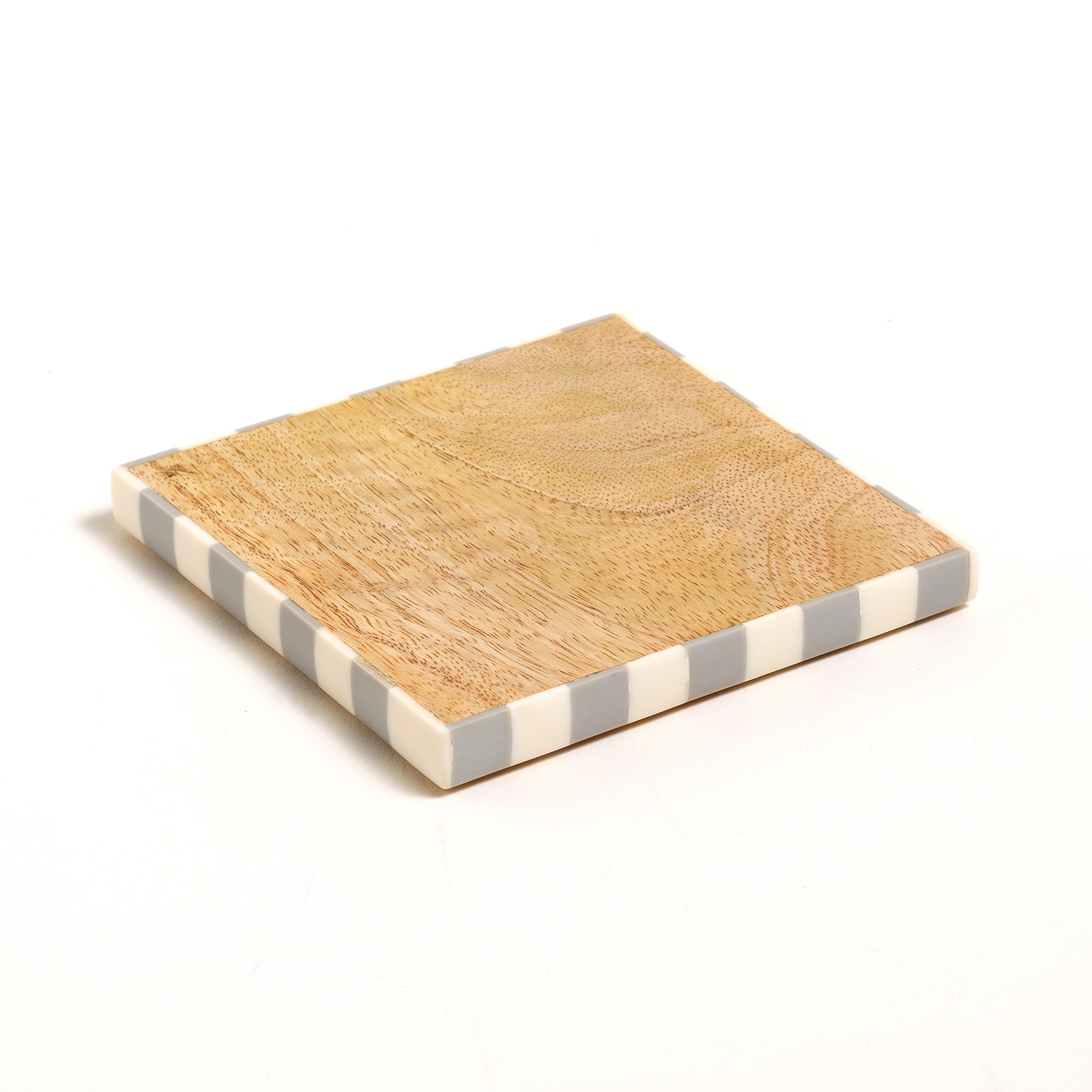 Nohar Mango Ağacı Bardak Altlığı 10x10x4 Cm Natural - Grı