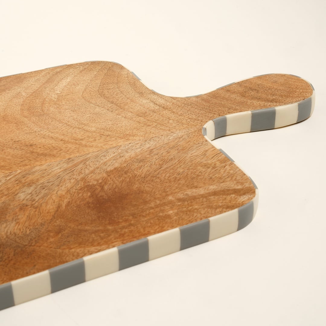 Nohar Mango Ağacı - Reçine Sunum Tahtası 41x22x2 Cm Natural - Grı