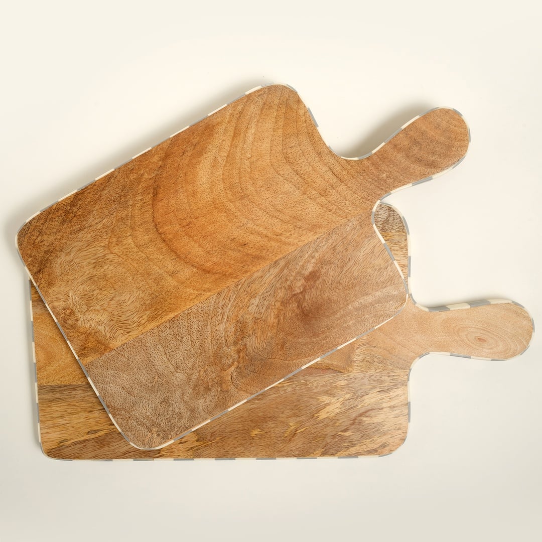 Nohar Mango Ağacı - Reçine Sunum Tahtası 41x22x2 Cm Natural - Grı