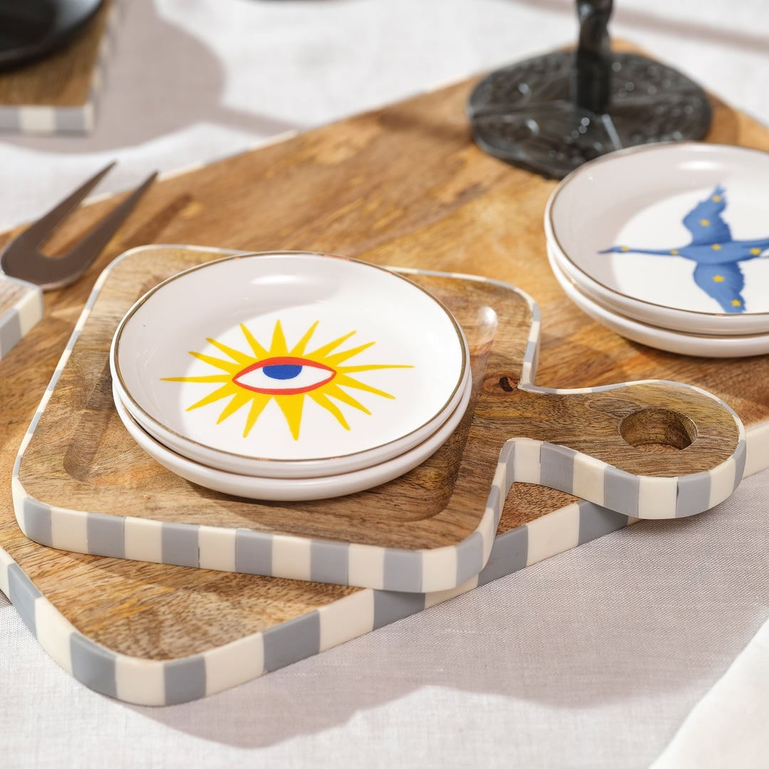 Nohar Mango Ağacı - Reçine Sunum Tahtası 41x22x2 Cm Natural - Grı