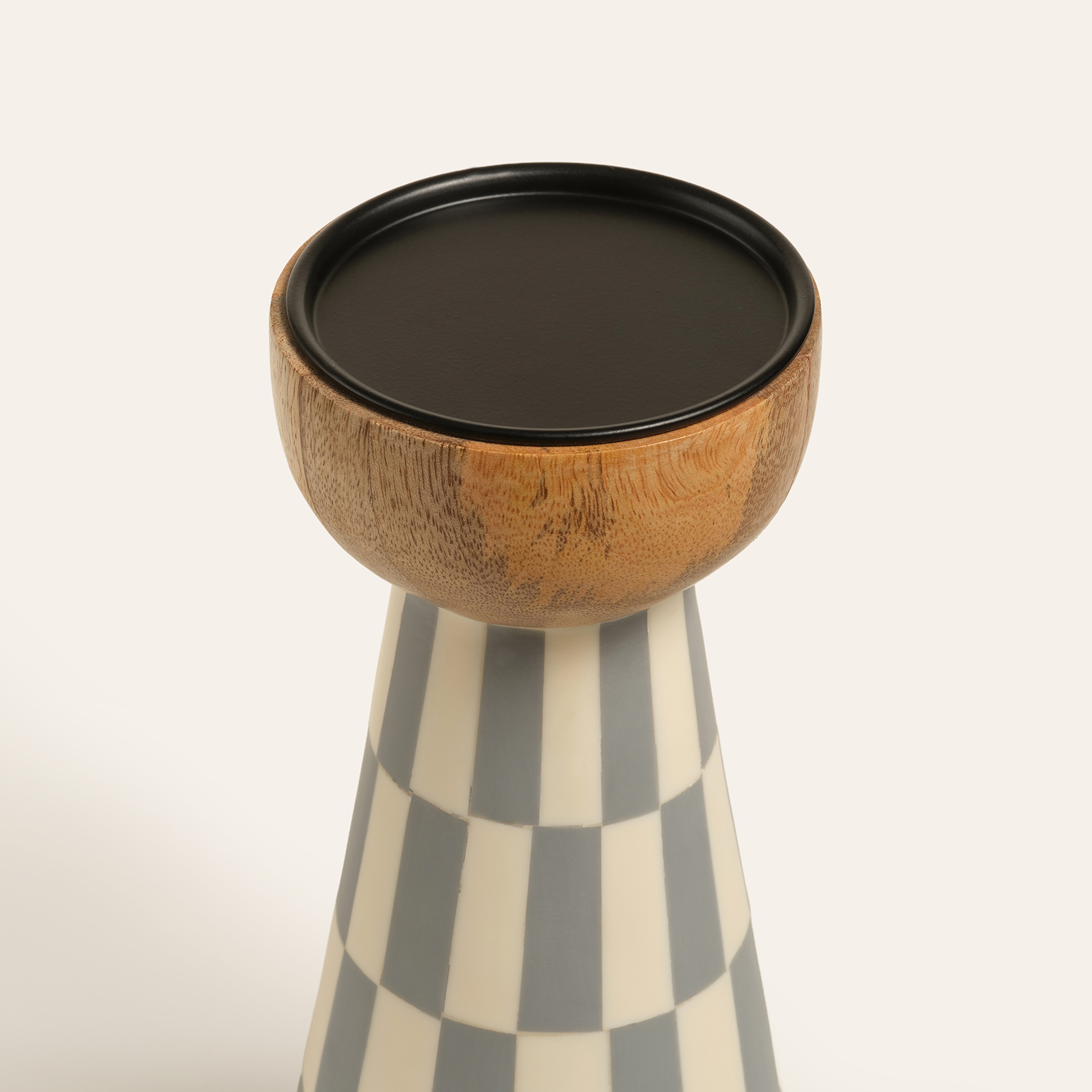 Nohar Mango Ağacı Mumluk 10x10x20 Cm Natural - Grı