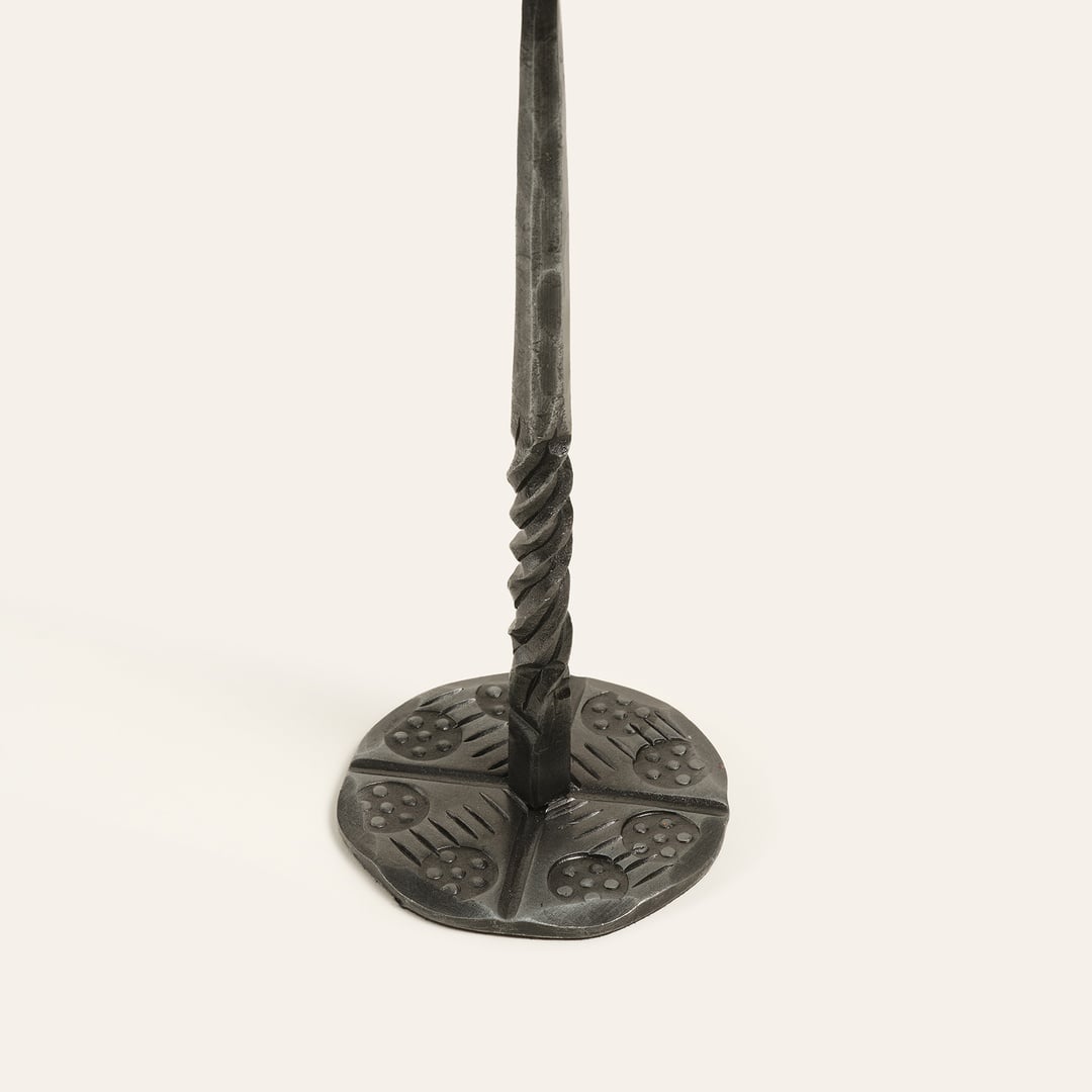 Bıjnor Metal Şamdan 8x8x27 Cm Gri