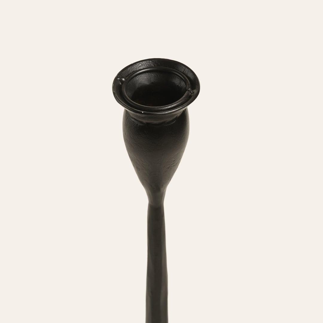 Bıjnor Metal Şamdan 10x10x25 Cm Mat Siyah