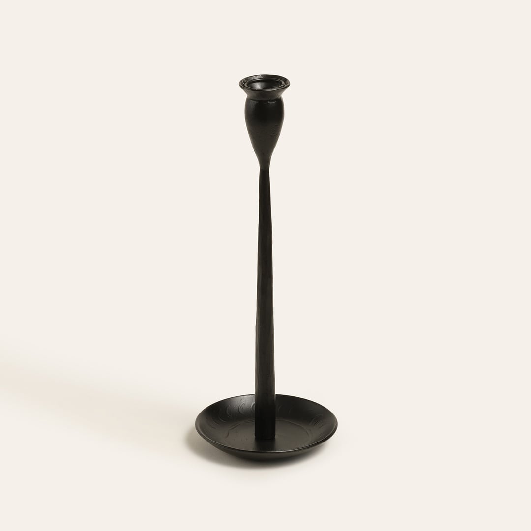 Bıjnor Metal Şamdan 10x10x25 Cm Mat Siyah