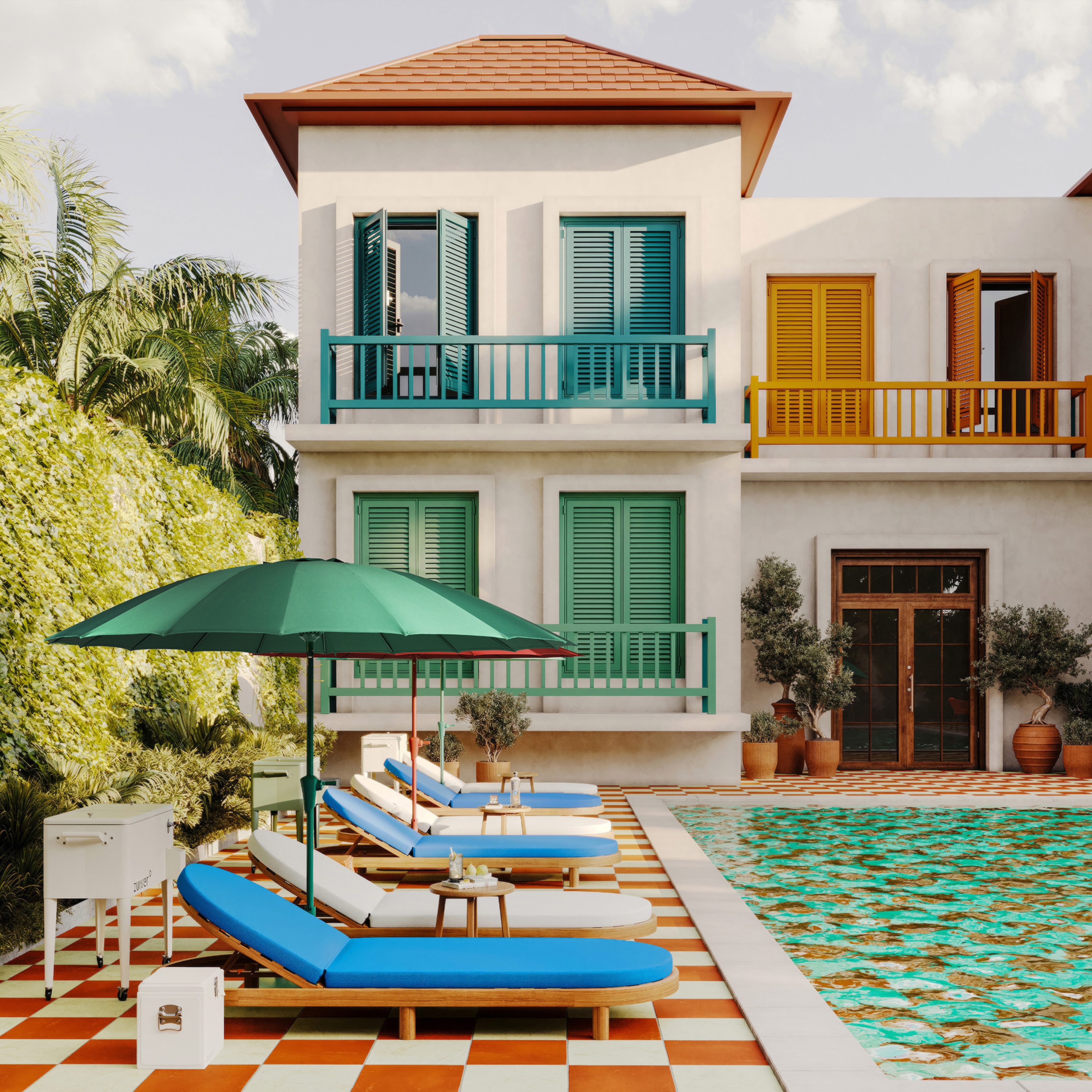 Lısse Aluminyum + Polyester - Çelik Şemsiye 250x250x235 Cm Yeşil