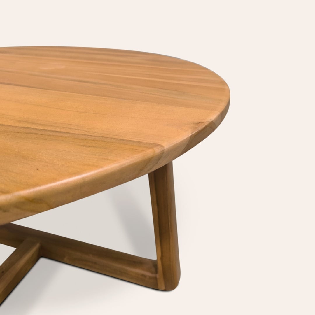 Sumatra Teak Wood Yemek Masası 120x120x75 Cm Natural