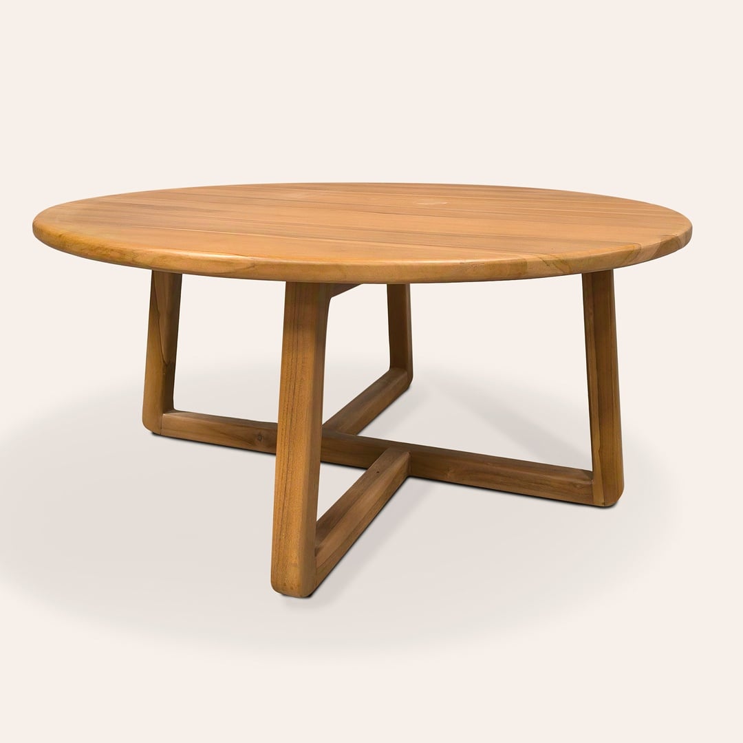 Sumatra Teak Wood Yemek Masası 120x120x75 Cm Natural