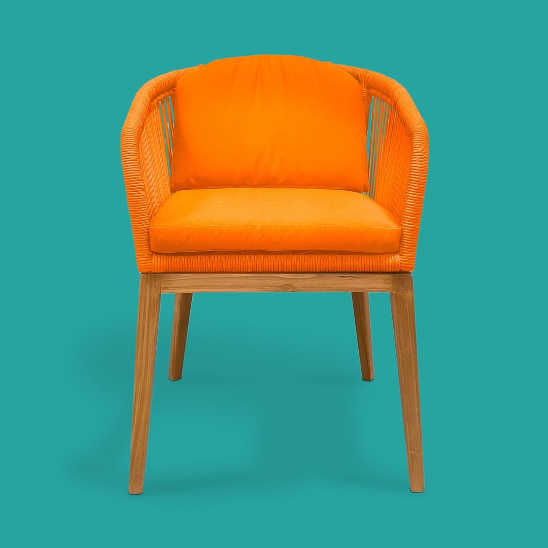 Sumatra Teak Wood Sandalye 57,5x61x78 Cm Turuncu