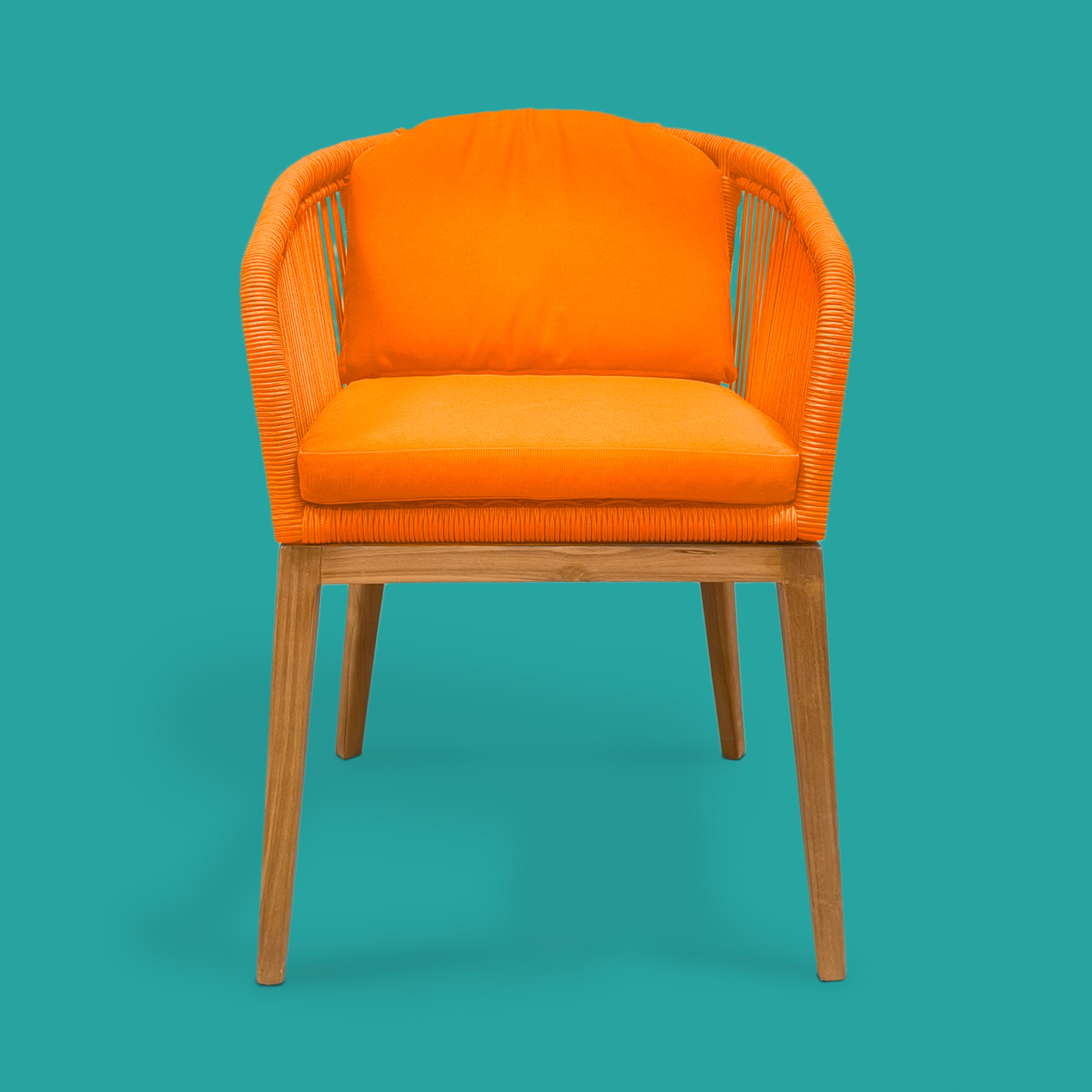 Sumatra Teak Wood Sandalye 57,5x61x78 Cm Turuncu