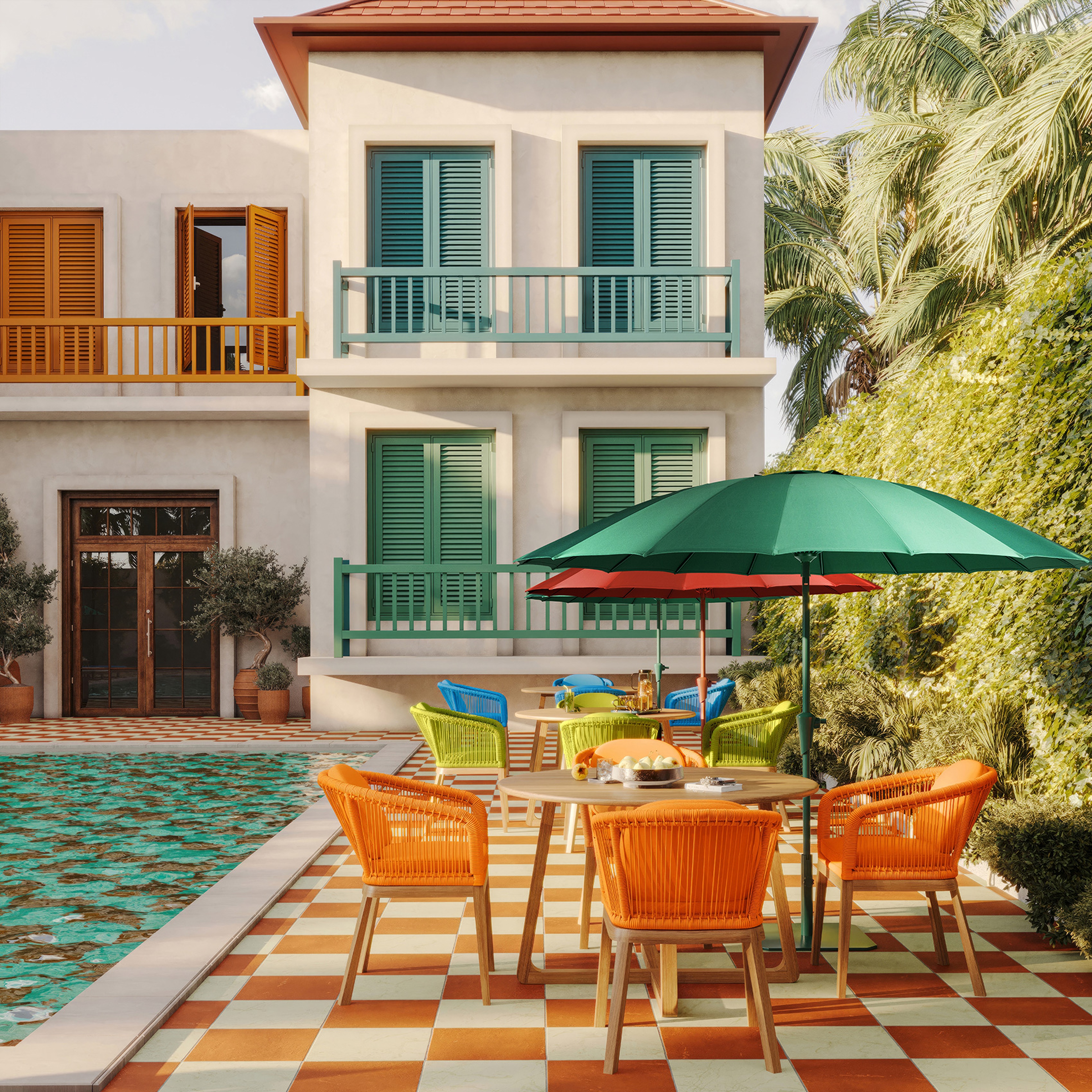 Sumatra Teak Wood Sandalye 57,5x61x78 Cm Turuncu