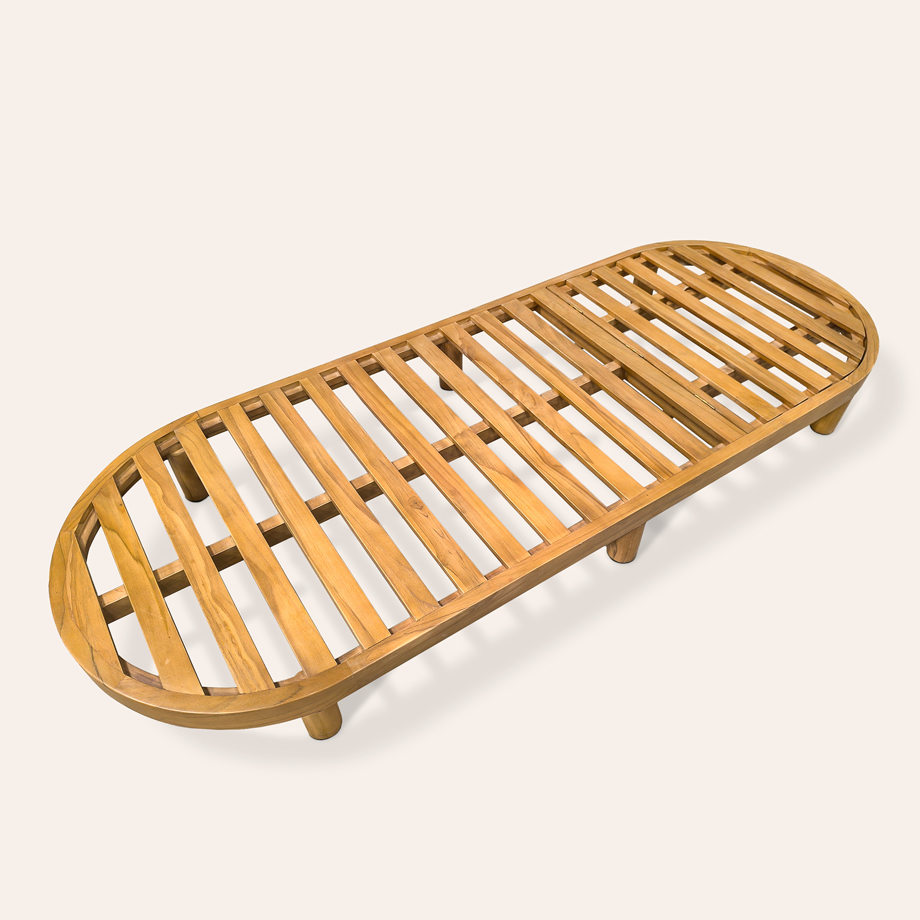 Sumatra Teak Wood, Outdoor Fabrıc Şezlong 220x80x30 Cm Beyaz