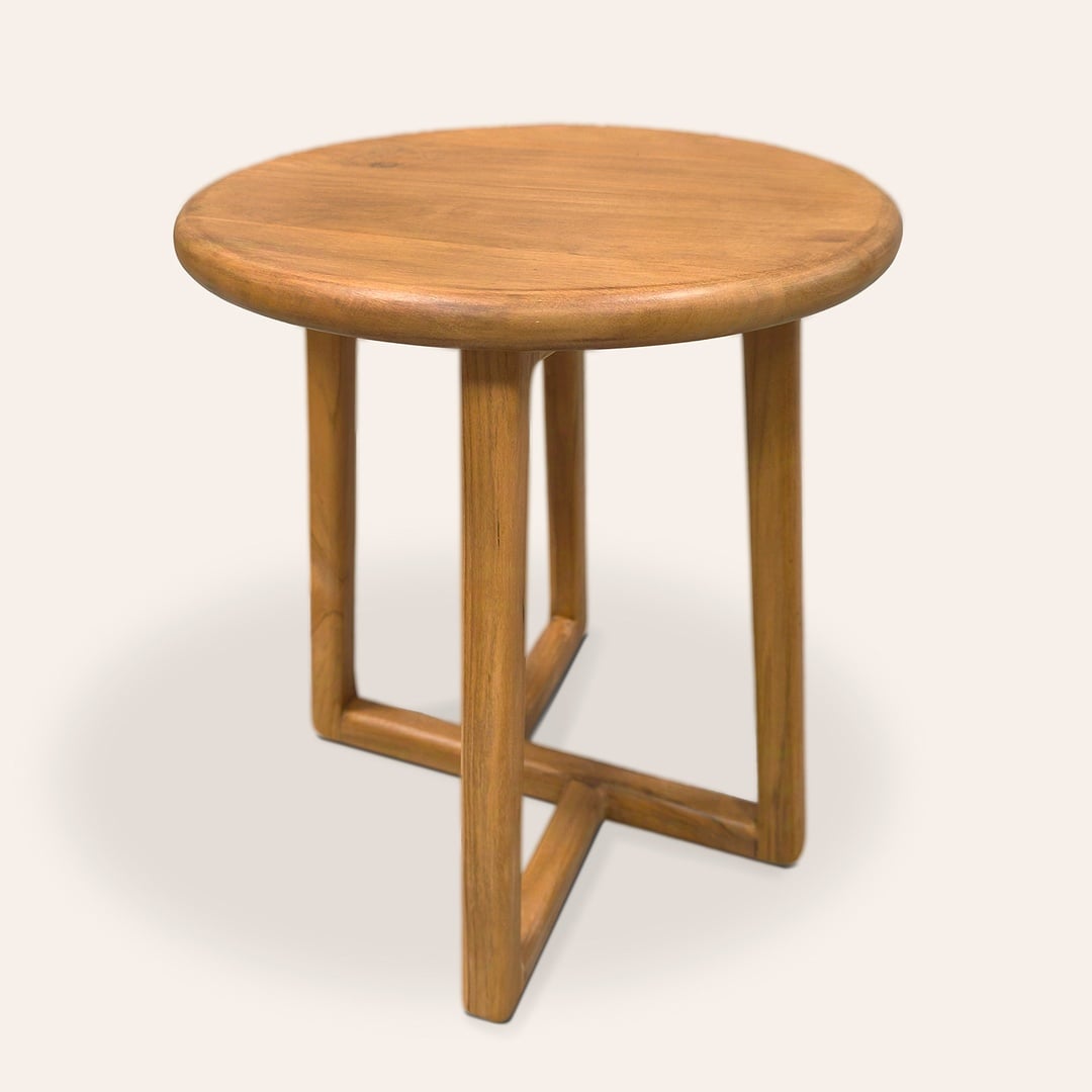 Sumatra Teak Wood Yan Sehpa 40x40x45 Cm Natural