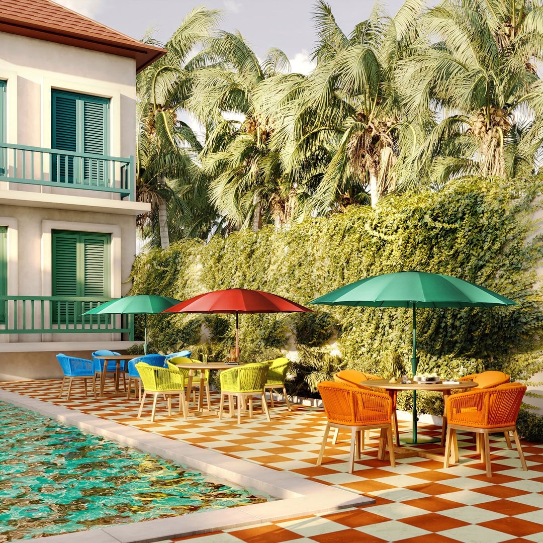 Sumatra Teak Wood Sandalye 57,5x61x78 Cm Mavi