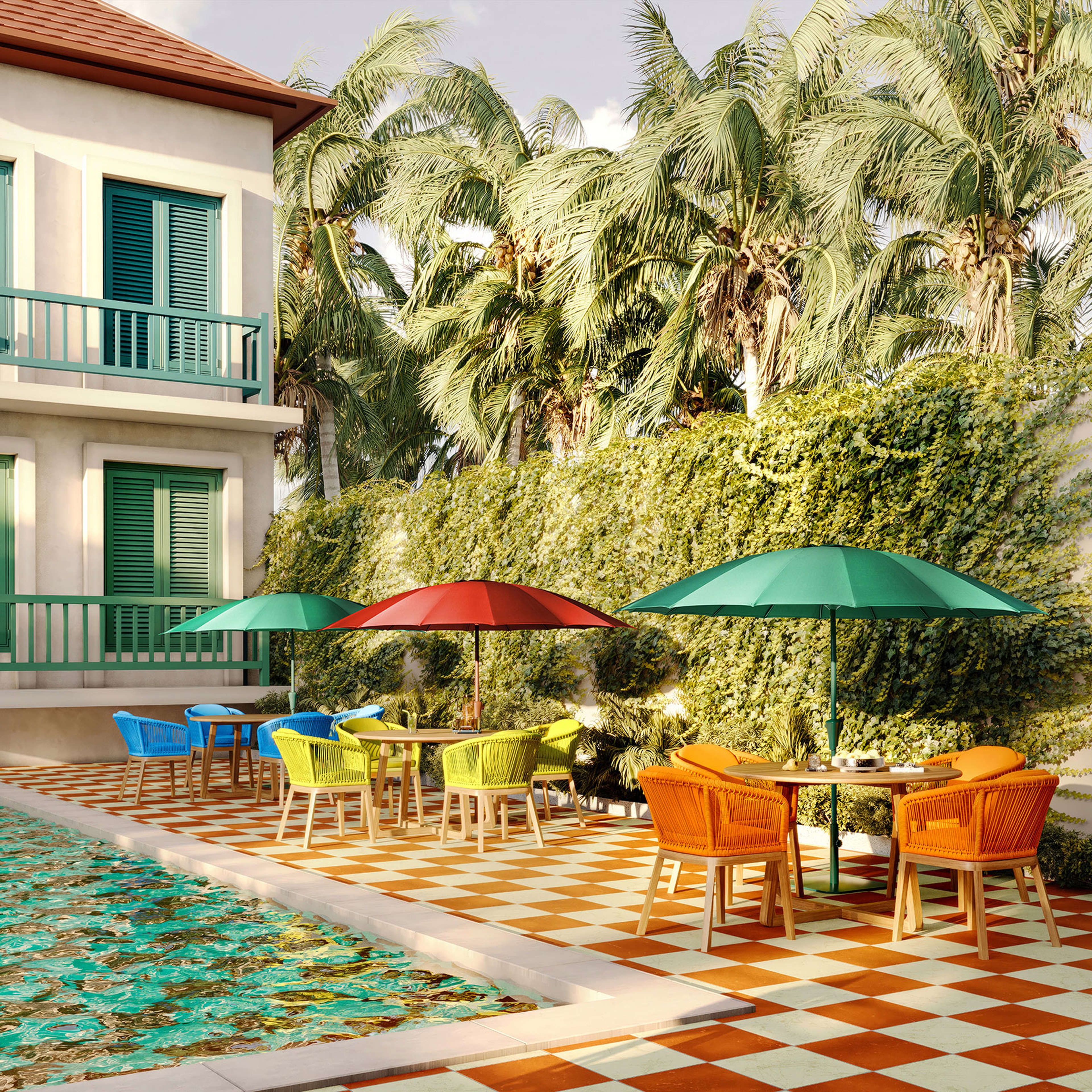 Sumatra Teak Wood Sandalye 57,5x61x78 Cm Mavi