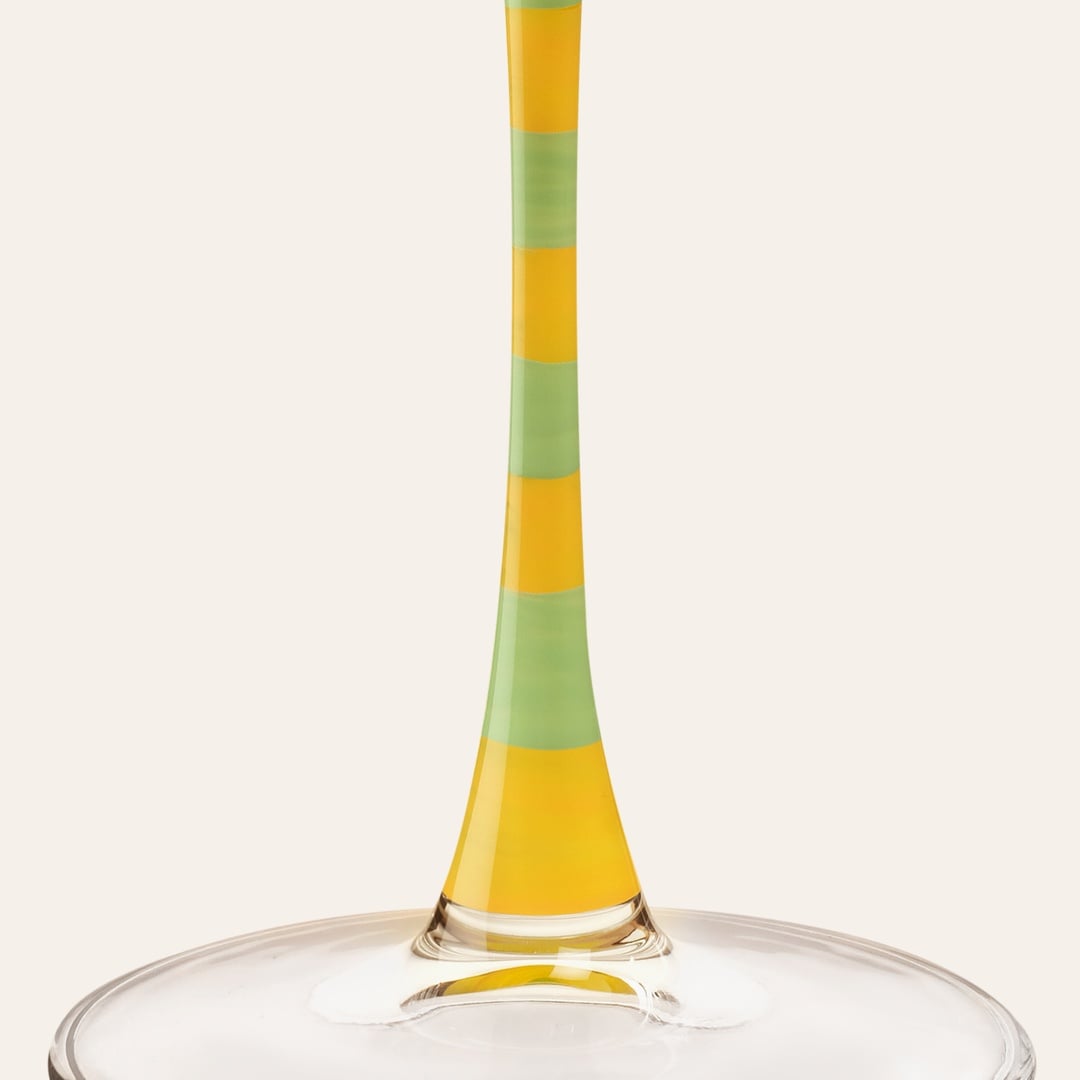 Loess Cam Kadeh 440 Ml Sarı - Yeşil