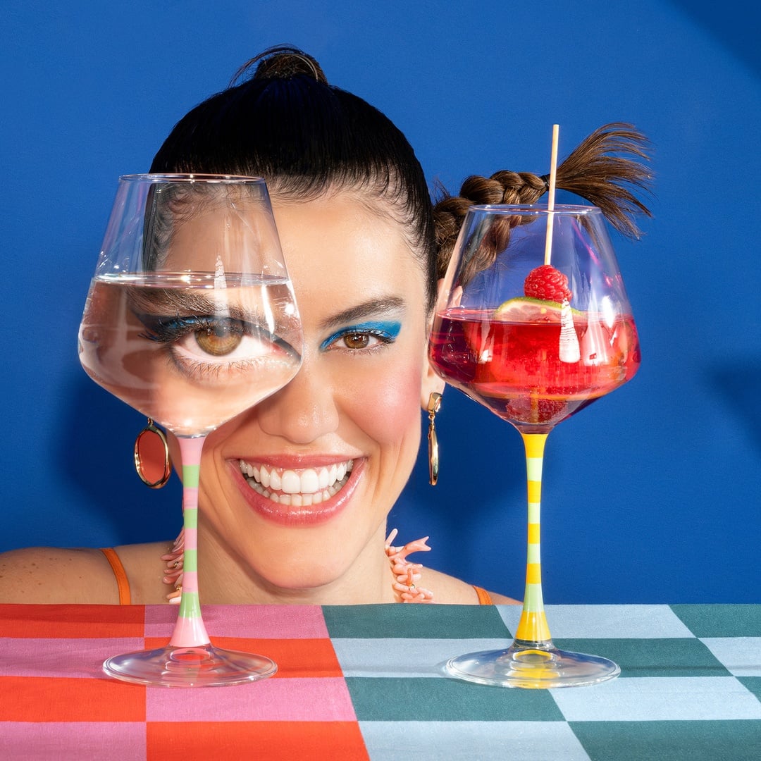 Loess Cam Kadeh 440 Ml Sarı - Yeşil