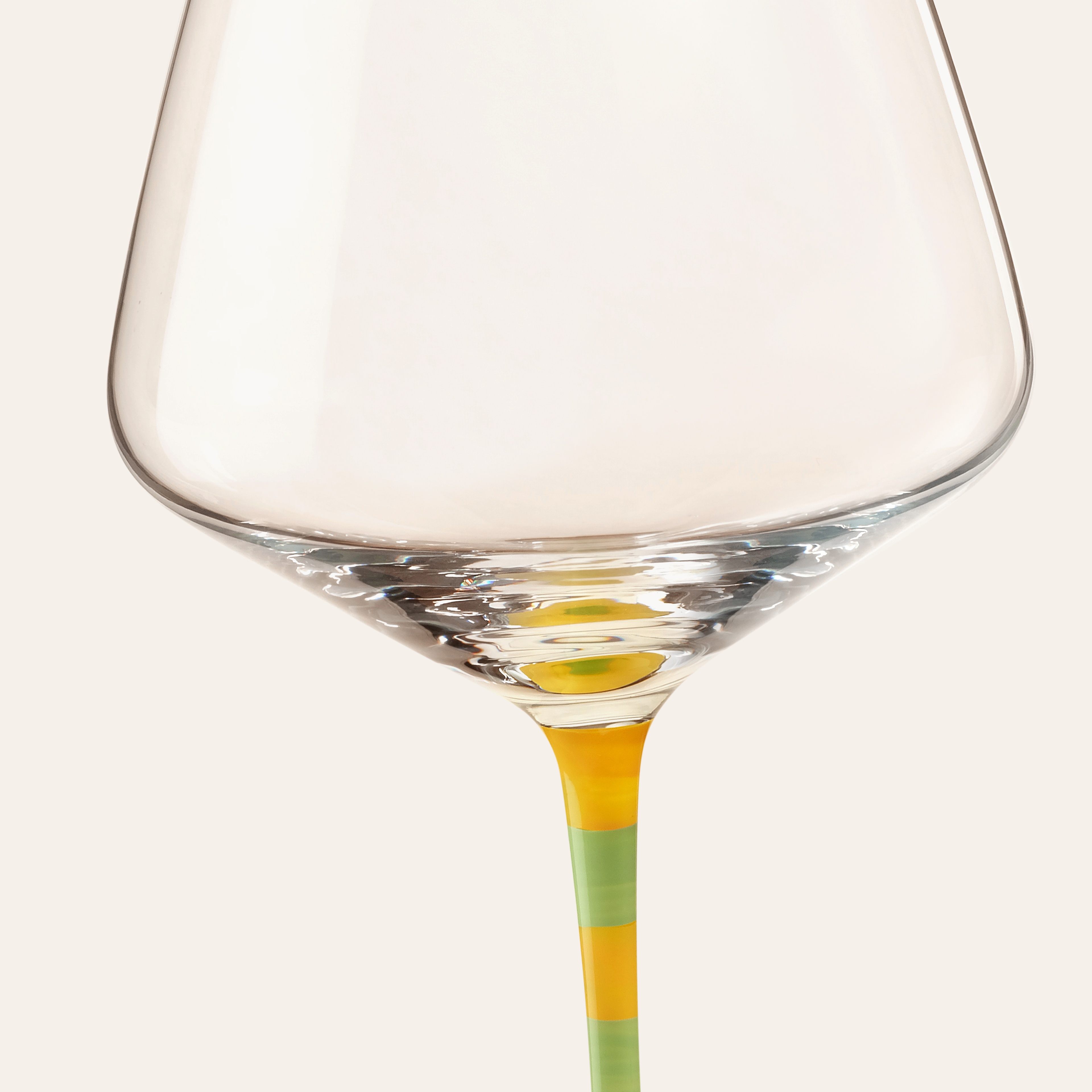 Loess Cam Kadeh 440 Ml Sarı - Yeşil