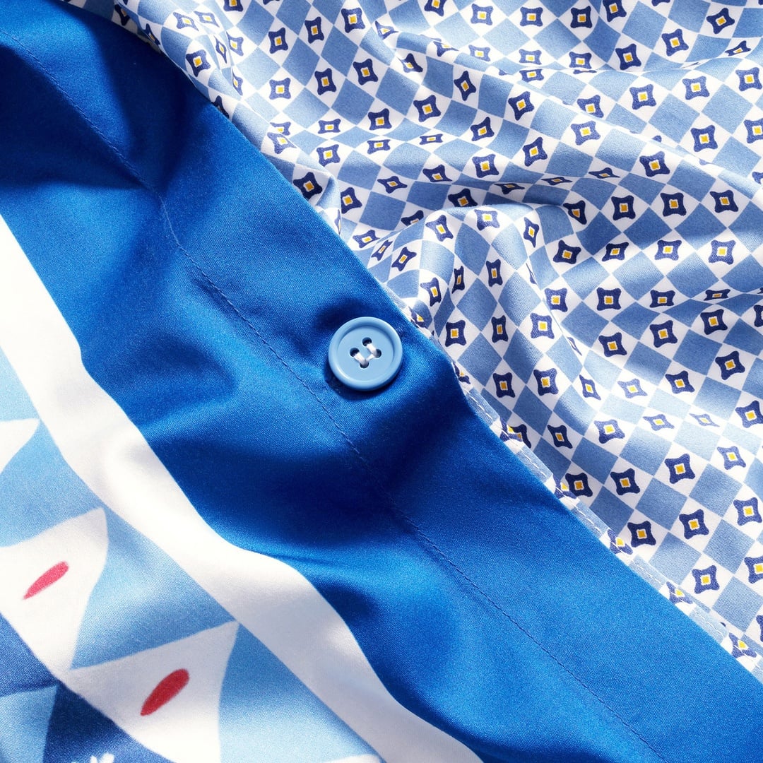 Lahor 300 Tc Çift Kişilik Pamuk Saten Nevresim Seti 200x220 Cm Mavi