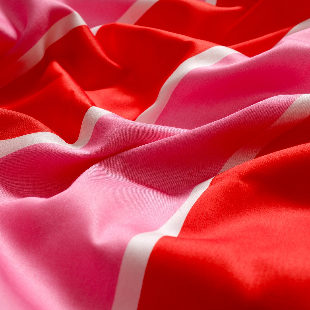 Lahor 300 Tc Kıng Sıze Pamuk Saten Nevresim Seti 240x220 Cm Kırmızı - Pembe