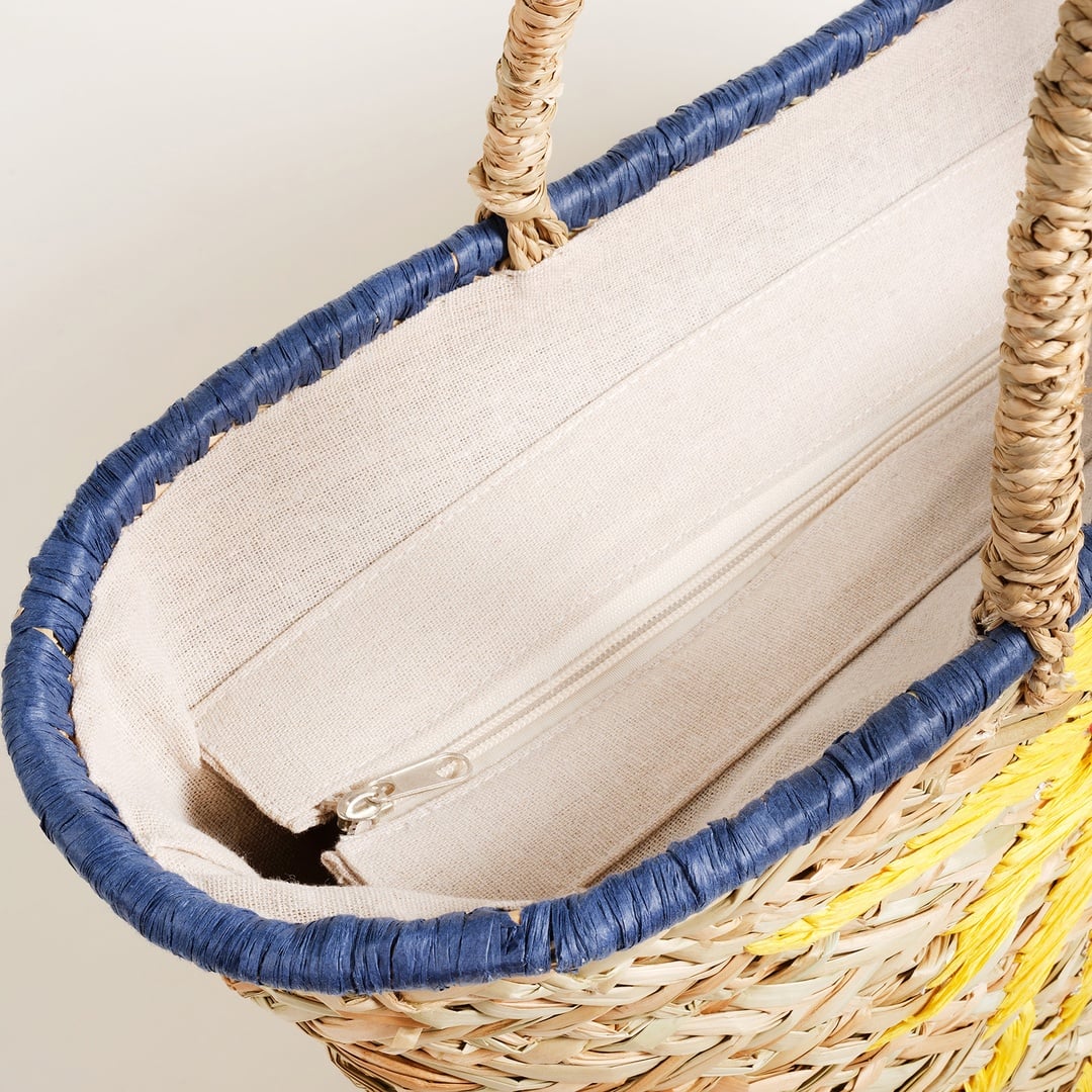 Huaruı Kamış Çanta 53x30x18 Cm Sarı