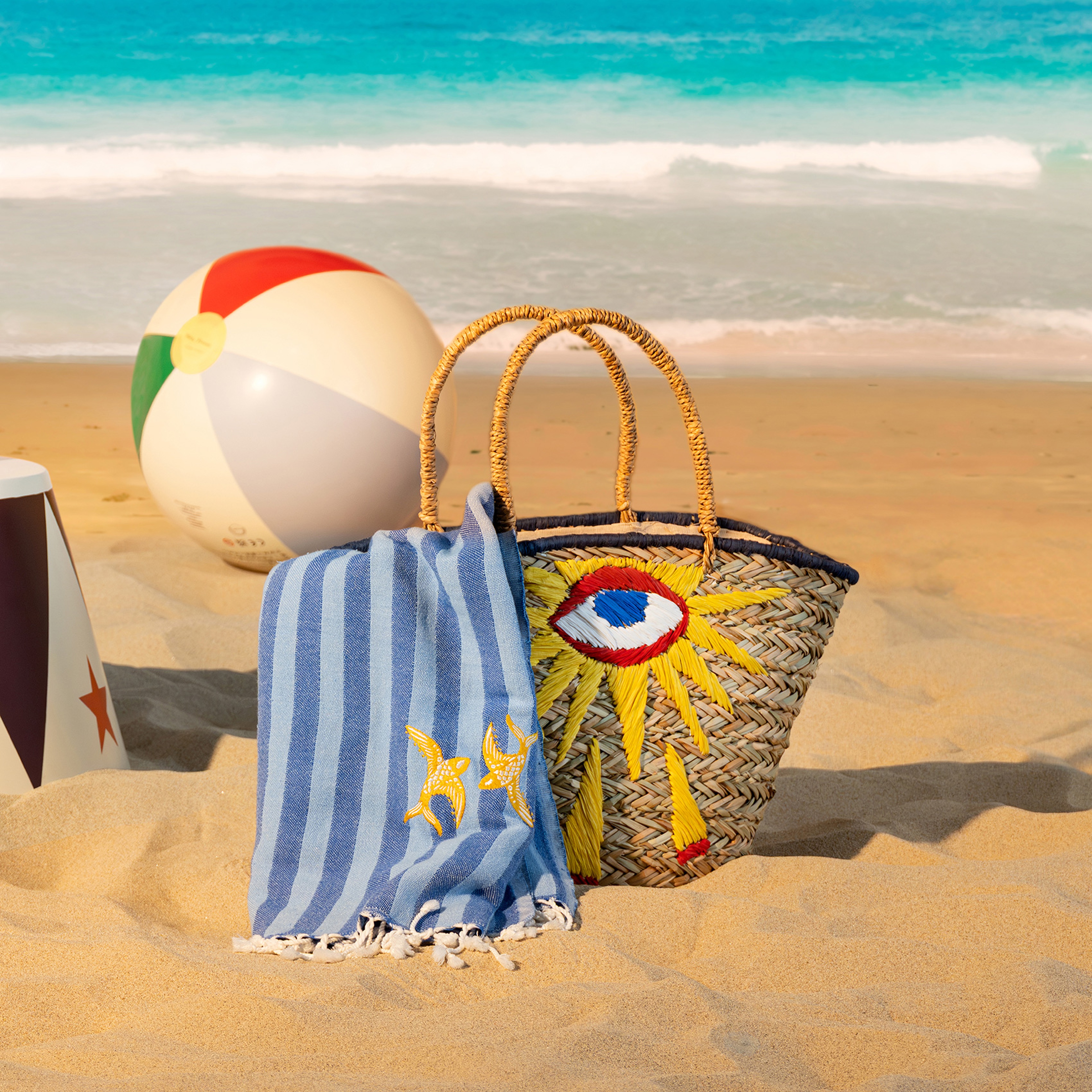 Huaruı Kamış Çanta 53x30x18 Cm Sarı