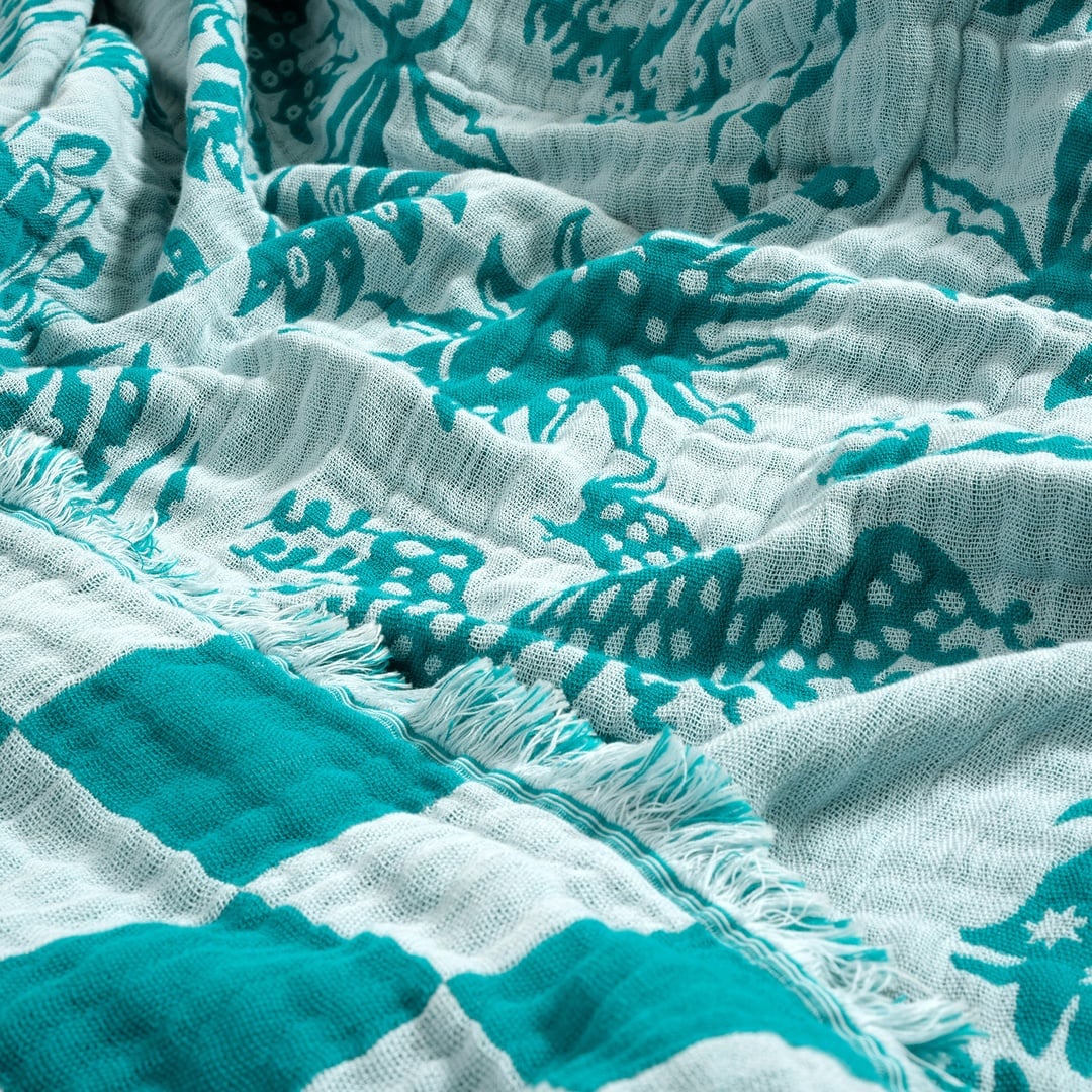 Costa Saçaklı Jakarlı Kıng Sıze Pamuk Yatak Örtüsü 260x240 Cm Yeşil