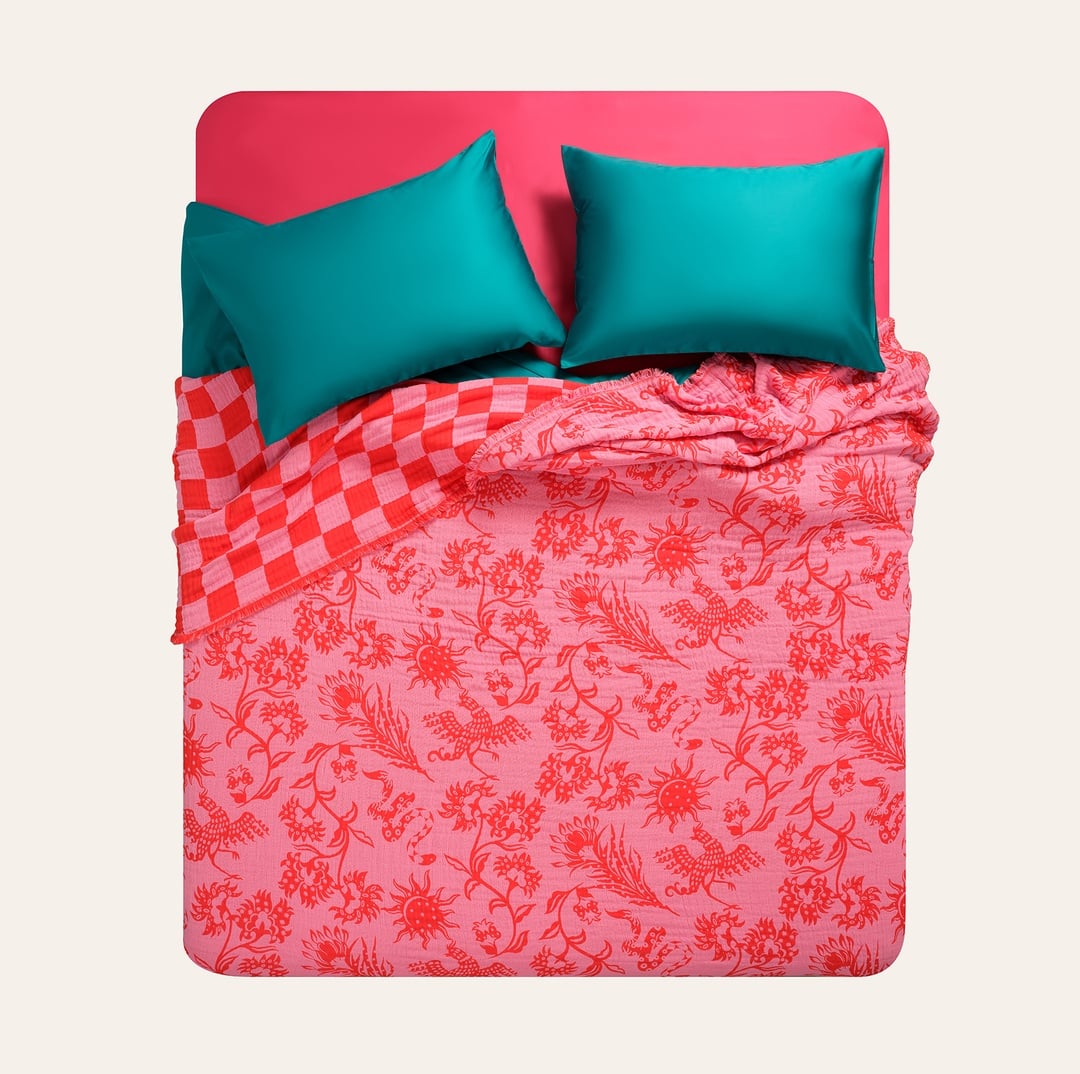 Costa Saçaklı Jakarlı Kıng Sıze Pamuk Yatak Örtüsü 260x240 Cm Pembe