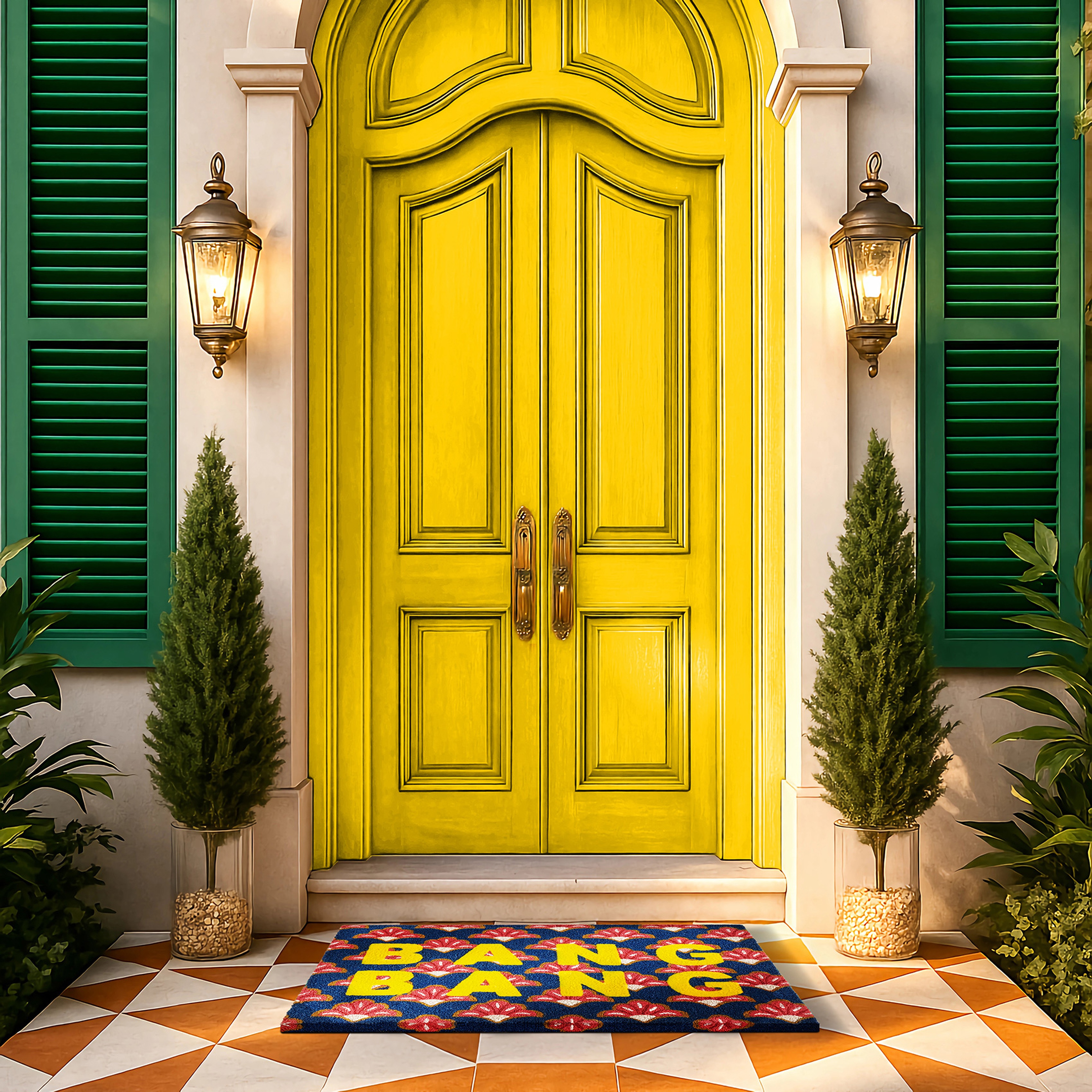 Kerala Coır Kapı Önü Paspası 45x75 Cm Sarı