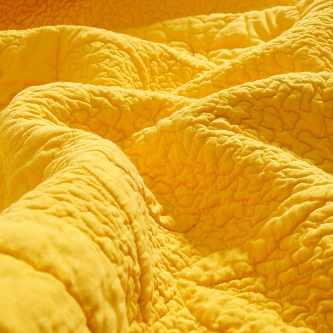 Uttar Kapitoneli 300 Tc Çift Kişilik Pamuk Saten Yatak Örtüsü Seti 240x260 Cm Sarı