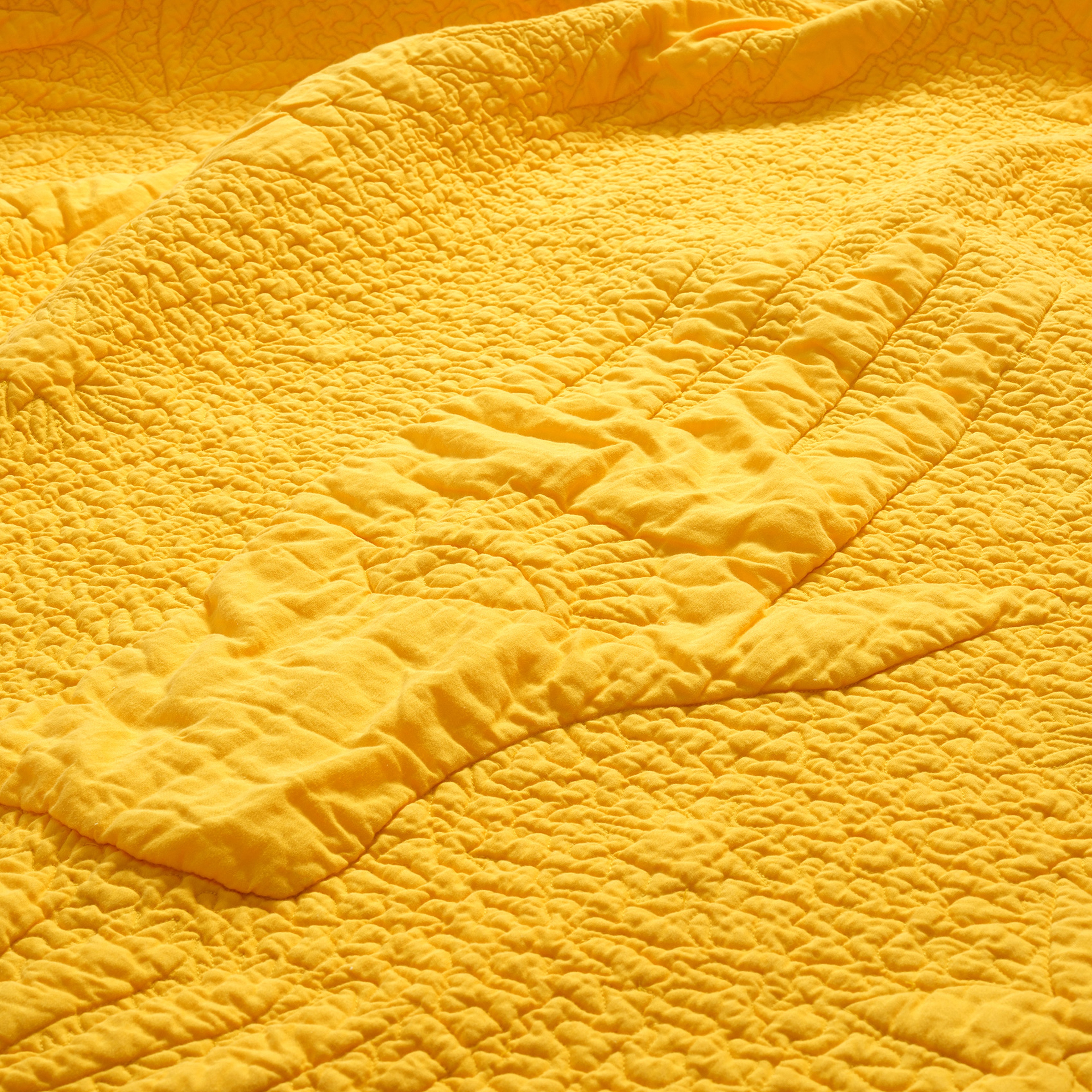 Uttar Kapitoneli 300 Tc Çift Kişilik Pamuk Saten Yatak Örtüsü Seti 240x260 Cm Sarı