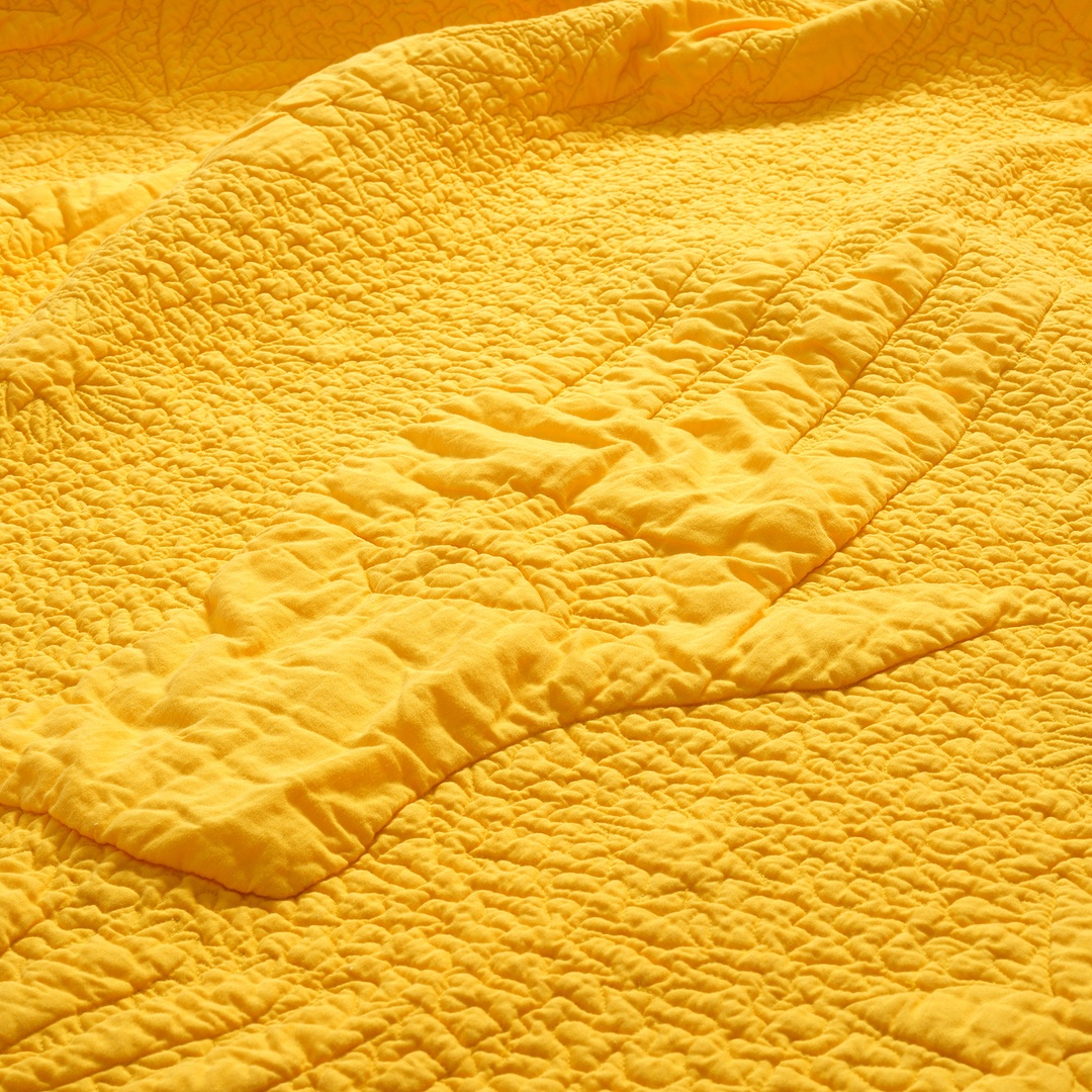 Uttar Sarı Kıng Sıze Pamuk Saten Yatak Örtüsü Seti