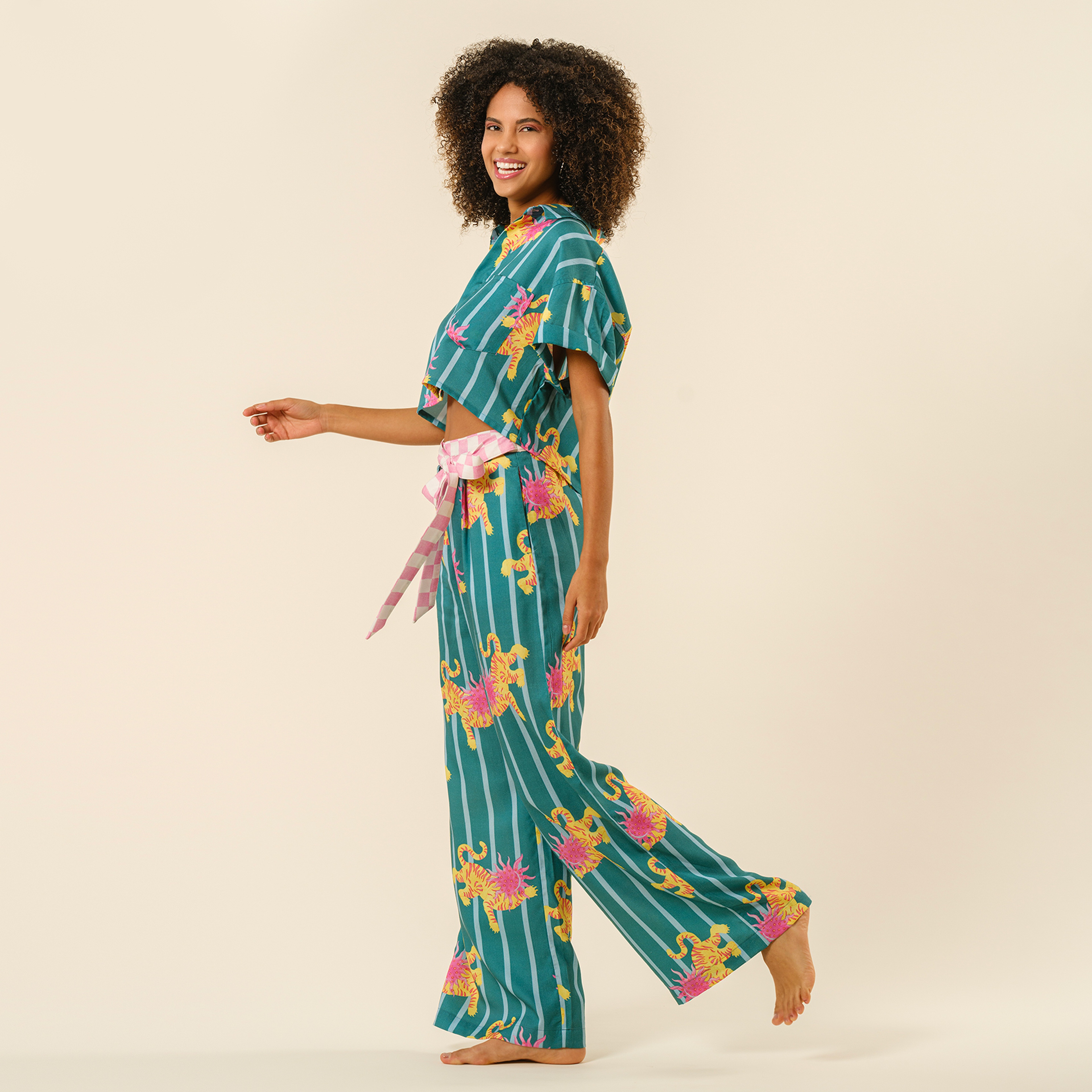 Tavas Dijital Baskılı Gömlek - Yeşil