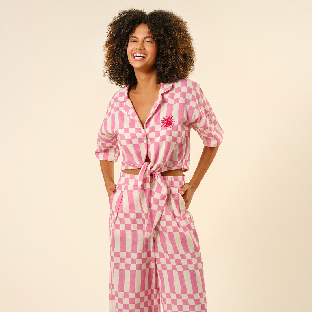 Tavas Nakışlı Gömlek - Ekru