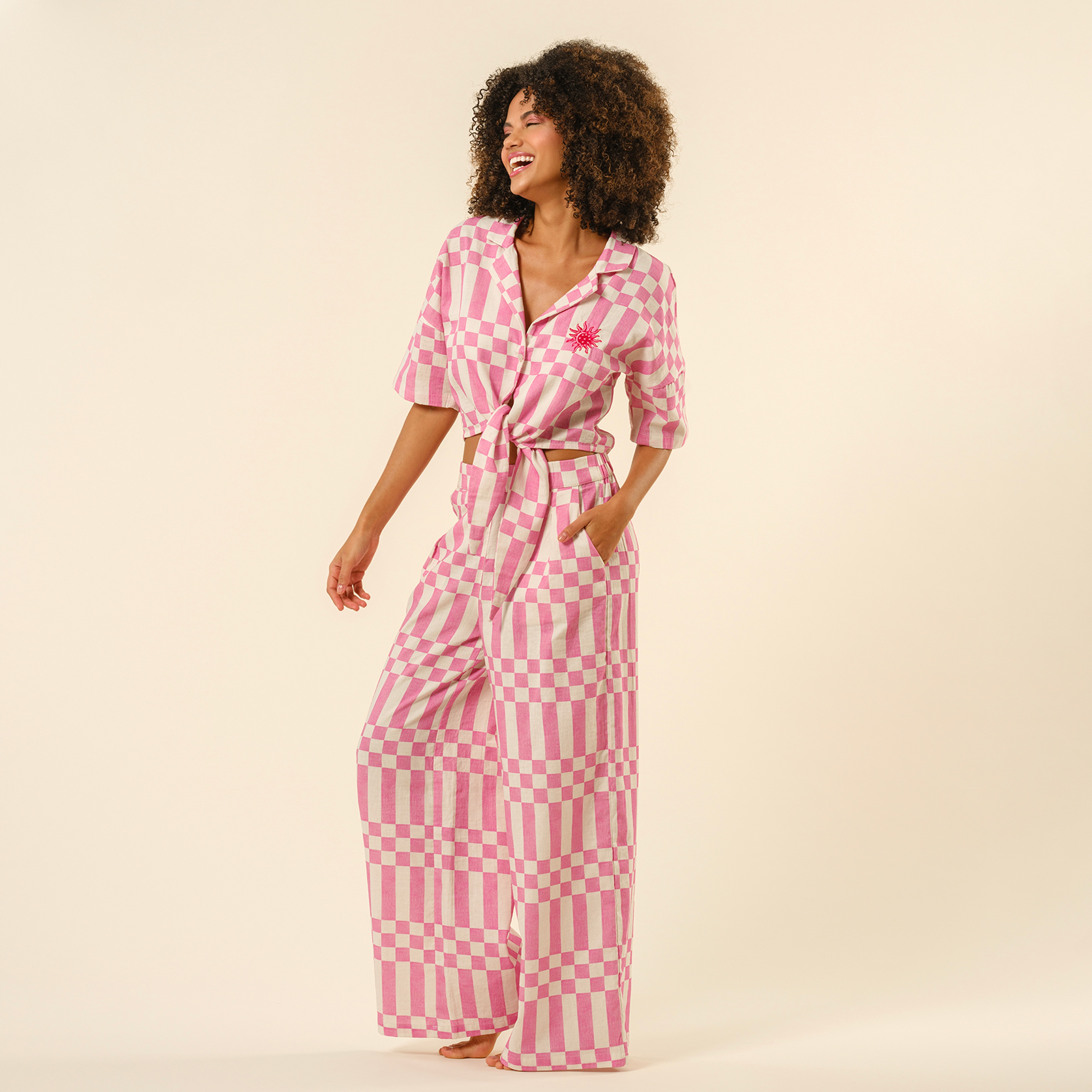 Tavas Nakışlı Gömlek - Ekru