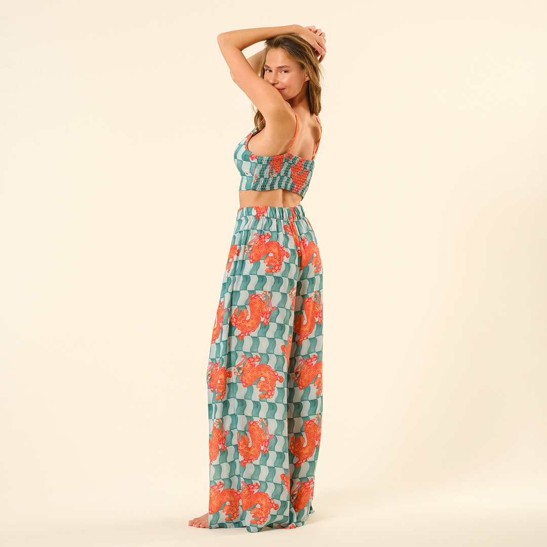 Tavas Dijital Baskılı Pantolon - Yeşil